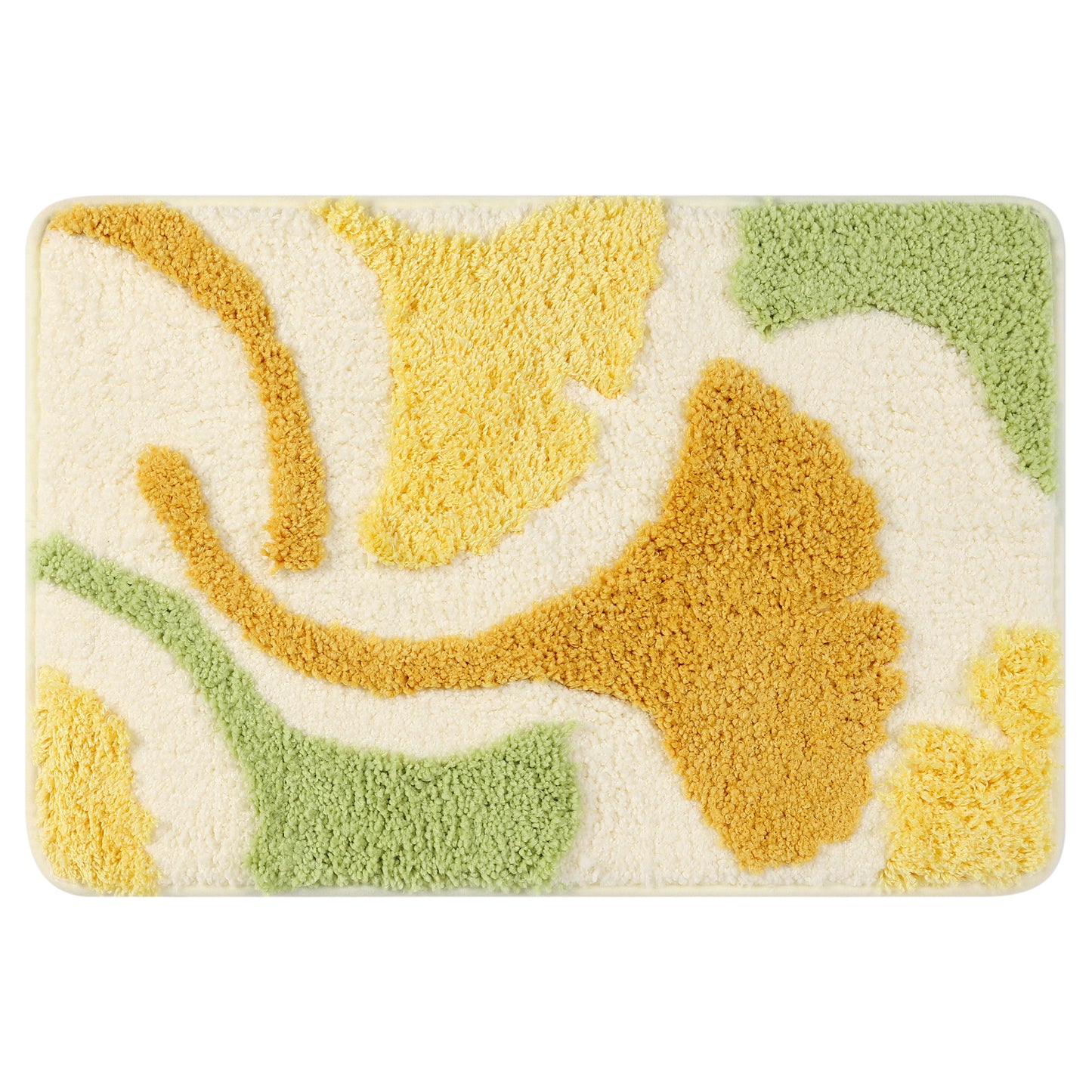Soft Bath Rugs, Non-Slip Bathroom Rug Botanical Pattern Water Absorbent Thick Shaggy Bath Mats