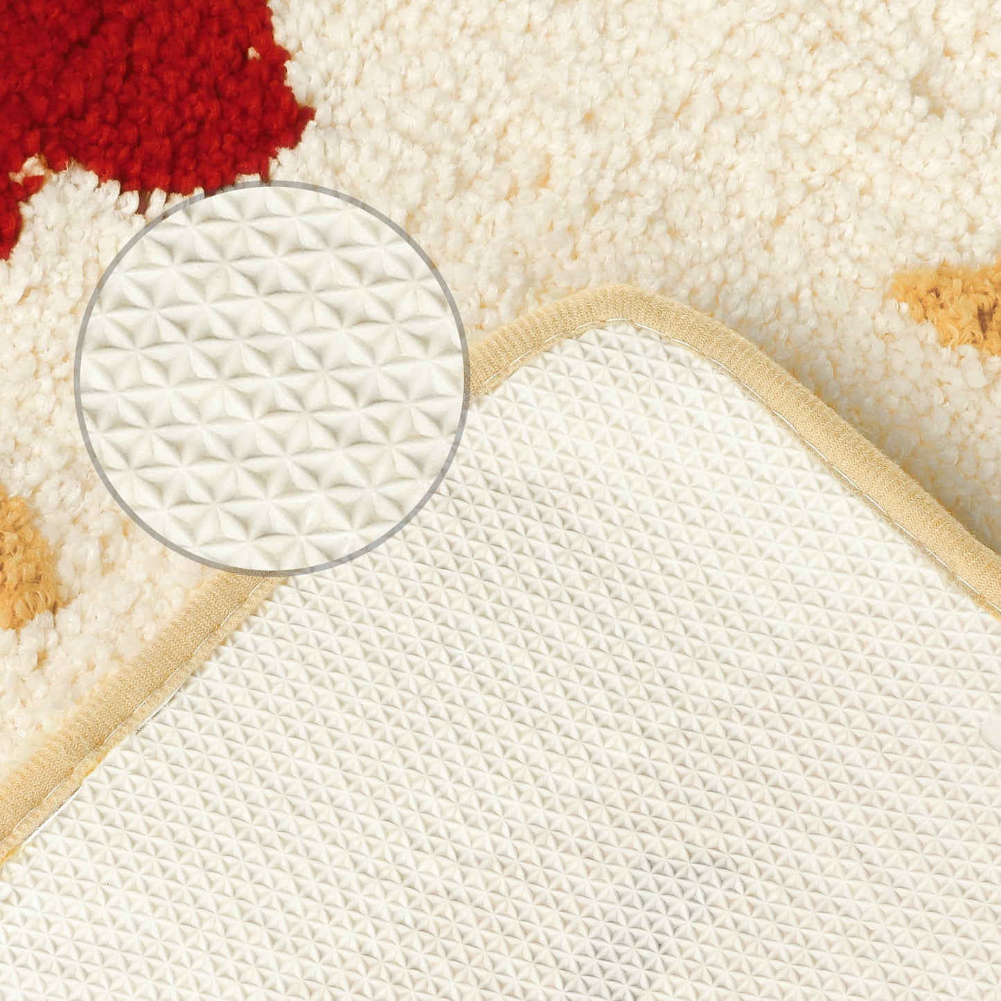 Soft Bath Rugs, Non-Slip Bathroom Rug Botanical Pattern Water Absorbent Thick Shaggy Bath Mats