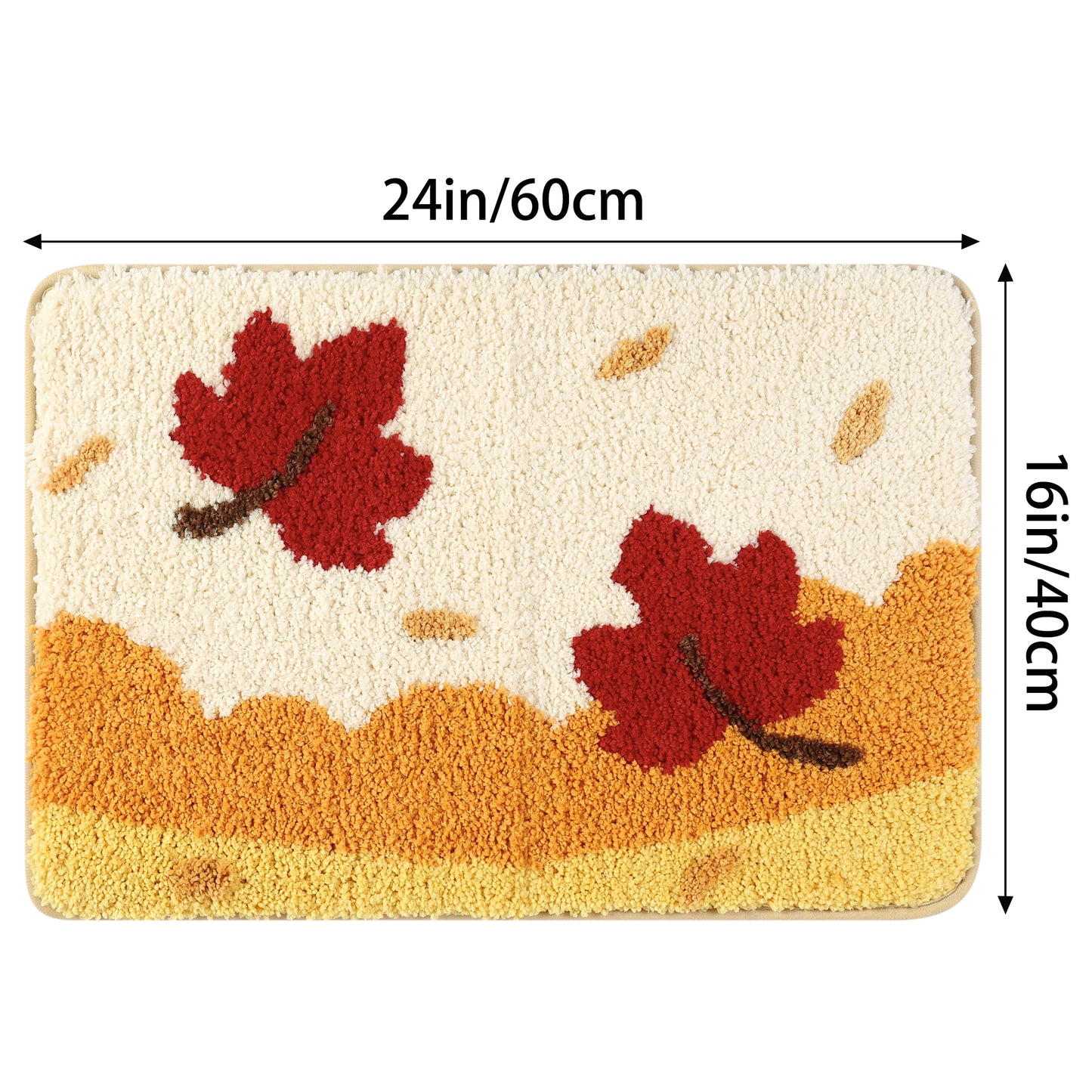 Soft Bath Rugs, Non-Slip Bathroom Rug Botanical Pattern Water Absorbent Thick Shaggy Bath Mats