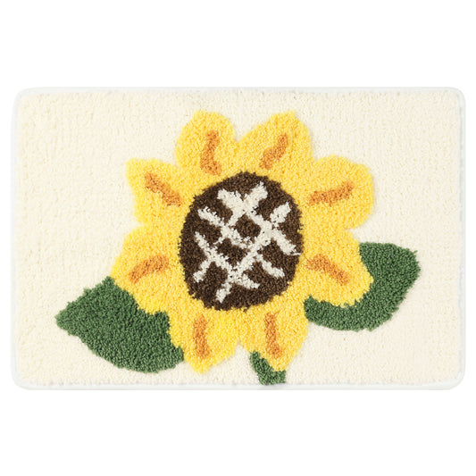 Bathroom Rug, Soft Sunflower Pattern Bath Mat for Bathroom No Slip and Absorbent