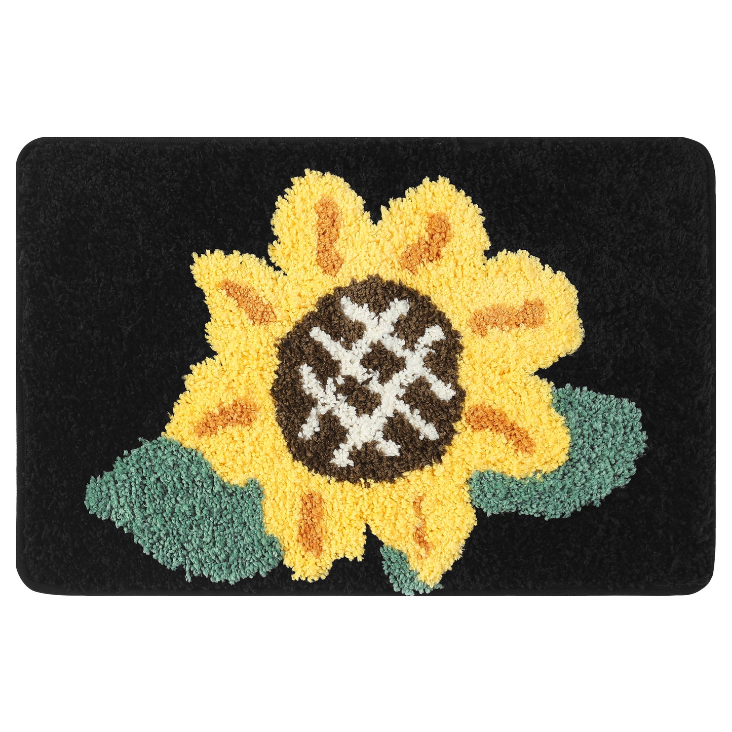 Bathroom Rug, Soft Sunflower Pattern Bath Mat for Bathroom No Slip and Absorbent