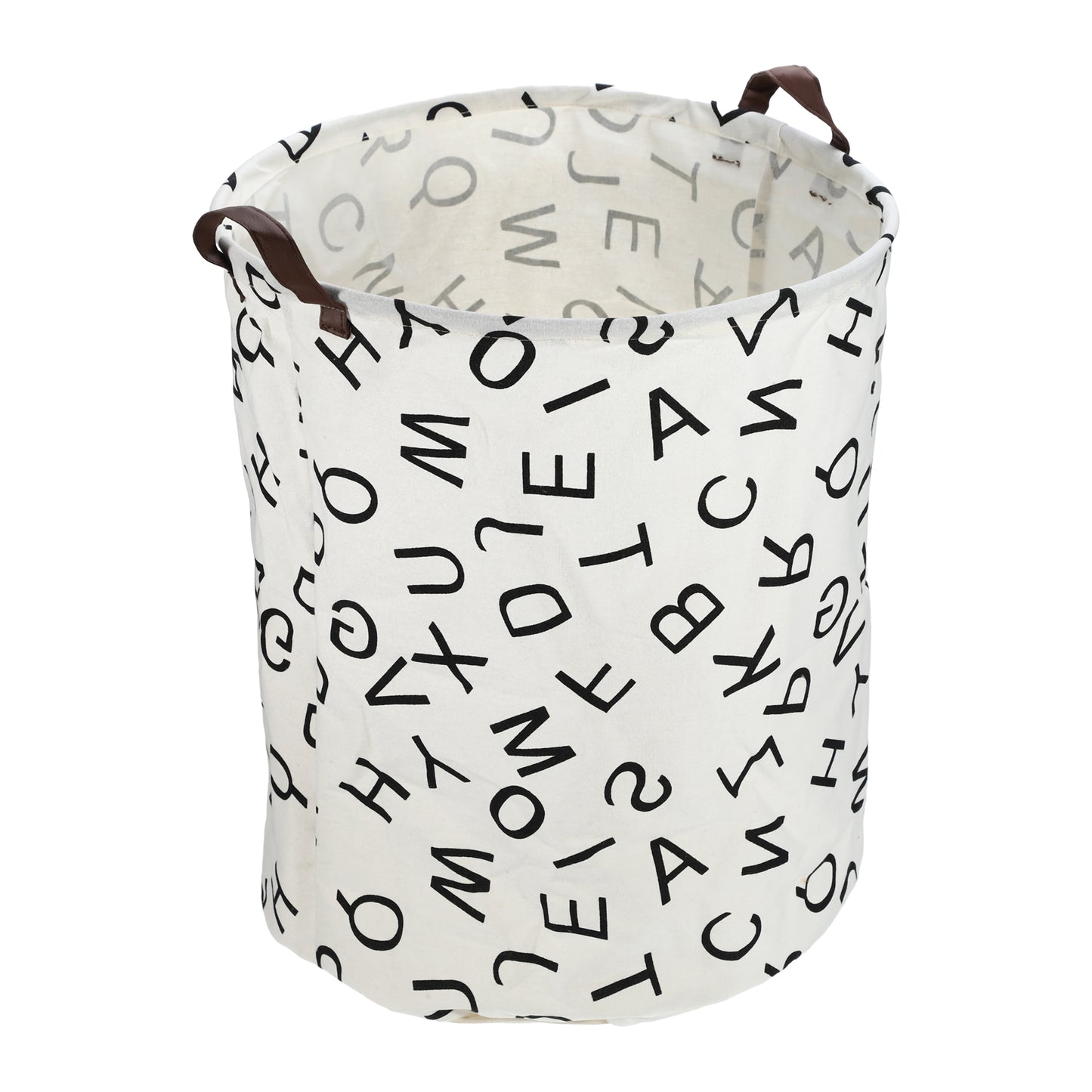 Foldable Cylindrical Laundry Basket for Laundry Room 19.69"x15.75" 60L Black Letter