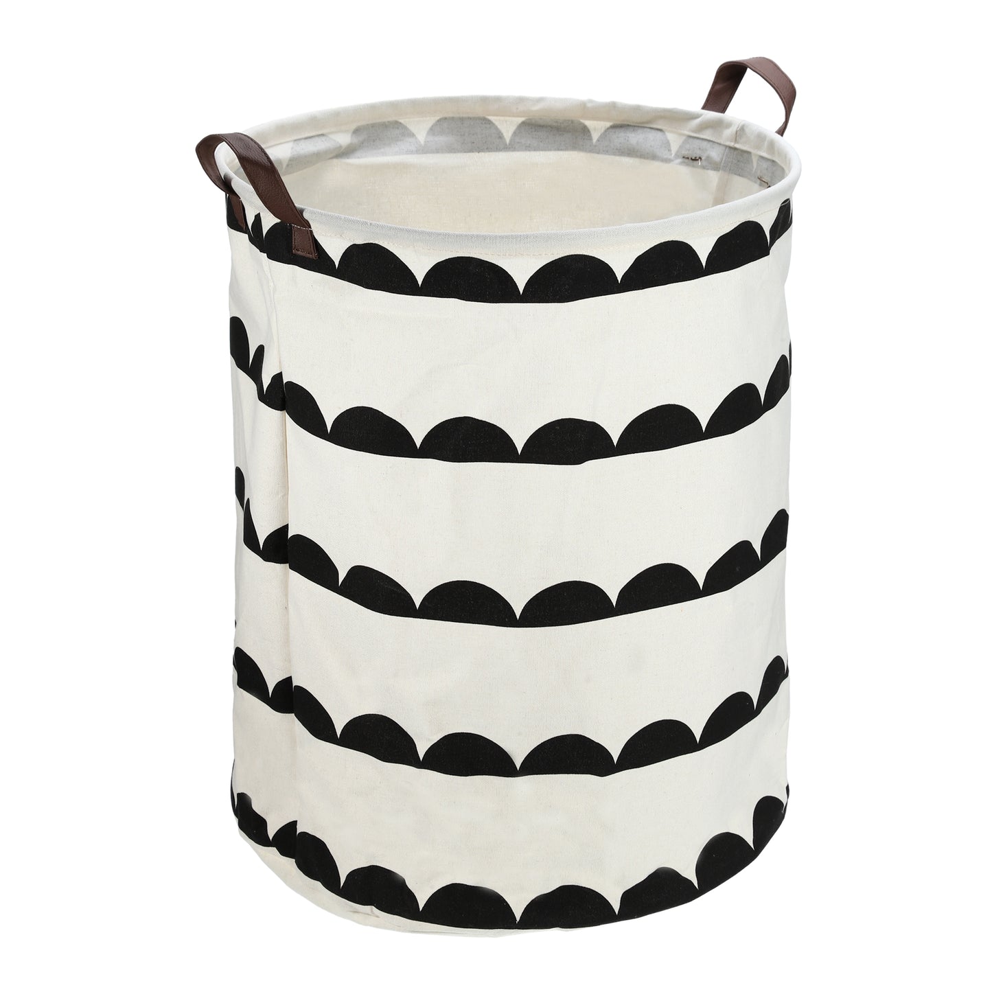 Foldable Cylindrical Laundry Basket for Laundry Room 19.69"x15.75" 60L Black Semicircle