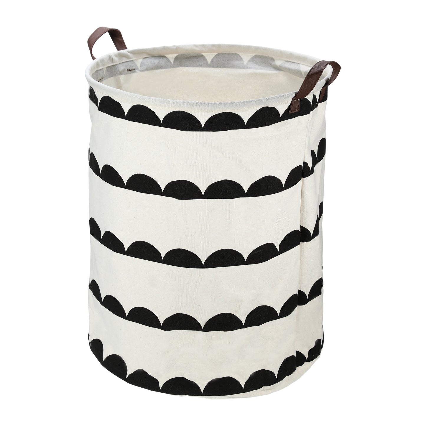Foldable Cylindrical Laundry Basket for Laundry Room 19.69"x15.75" 60L Black Semicircle