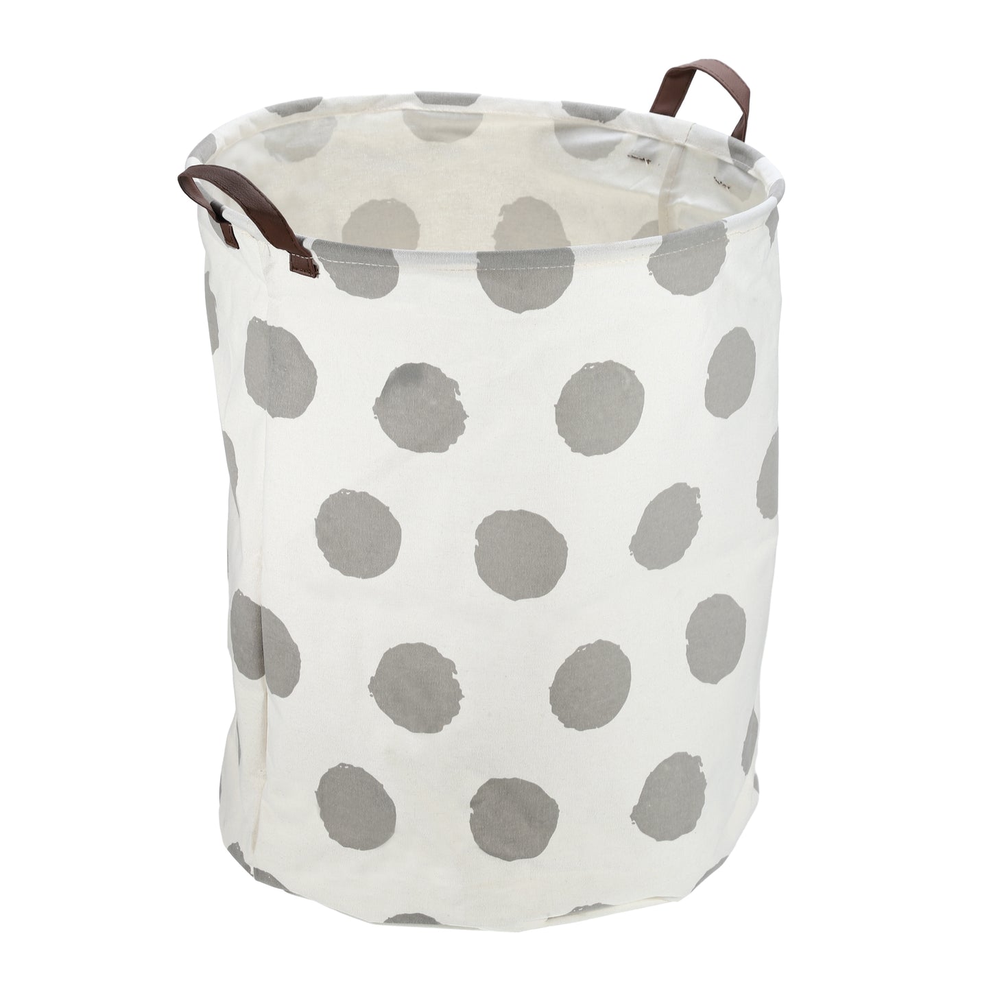 Foldable Cylindrical Laundry Basket for Laundry Room 19.69"x15.75" 60L Gray Polka Dots