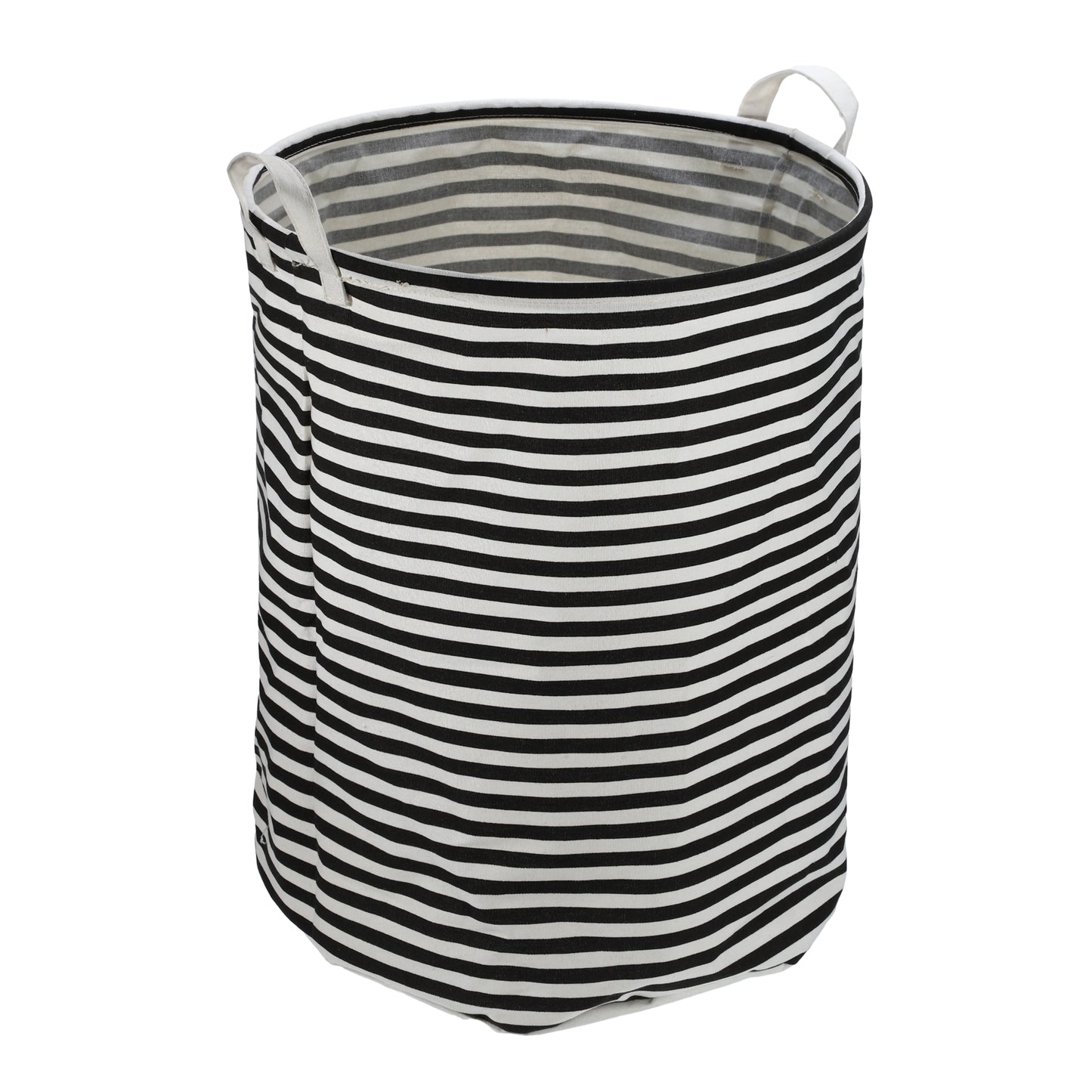 Foldable Cylindrical Laundry Basket for Laundry Room 19.69"x15.75" 60L Black Stripe