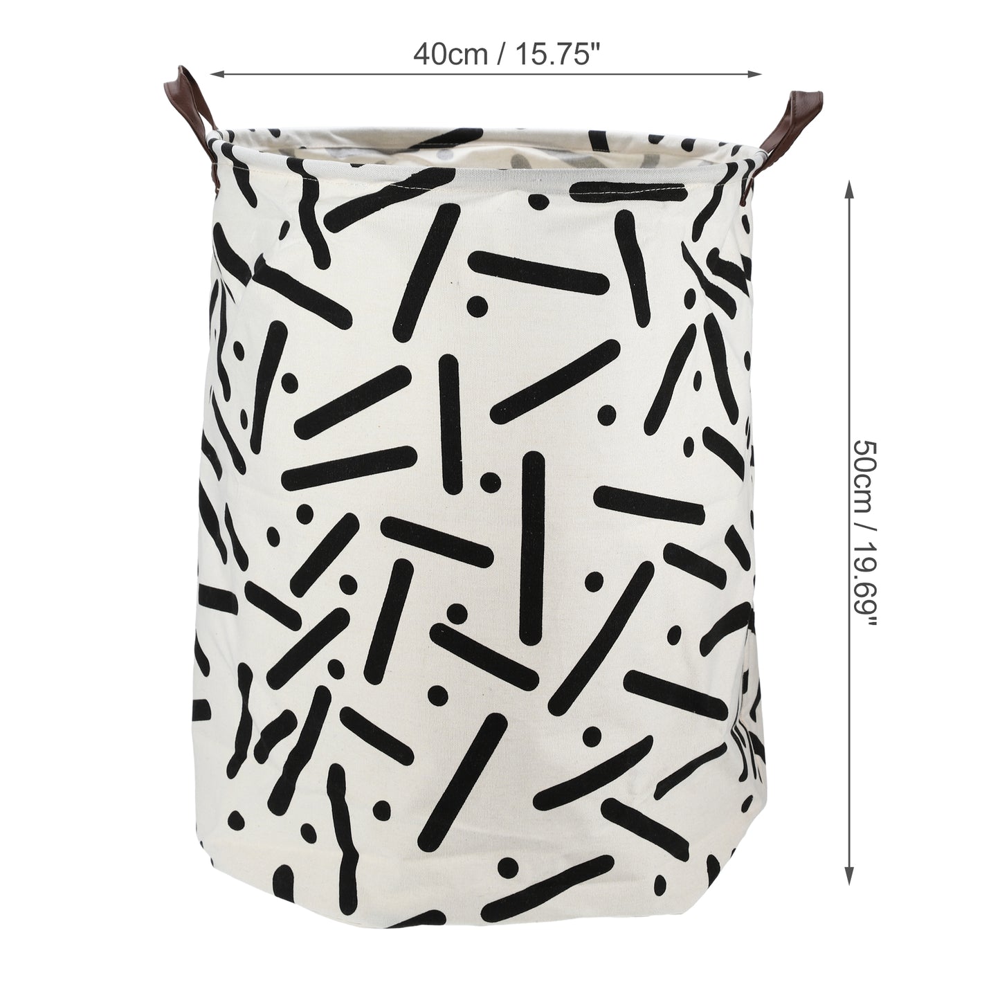 Foldable Cylindrical Laundry Basket for Laundry Room 19.69"x15.75" 60L Black Cylindrical Dot