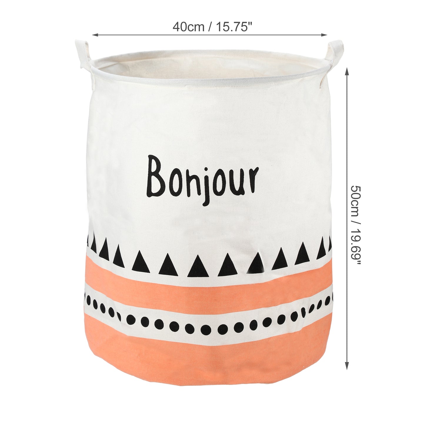 Foldable Cylindrical Laundry Basket for Laundry Room 19.69"x15.75" 60L Black Bohjour