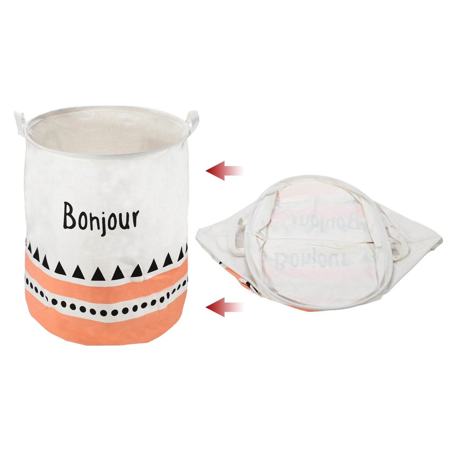 Foldable Cylindrical Laundry Basket for Laundry Room 19.69"x15.75" 60L Black Bohjour