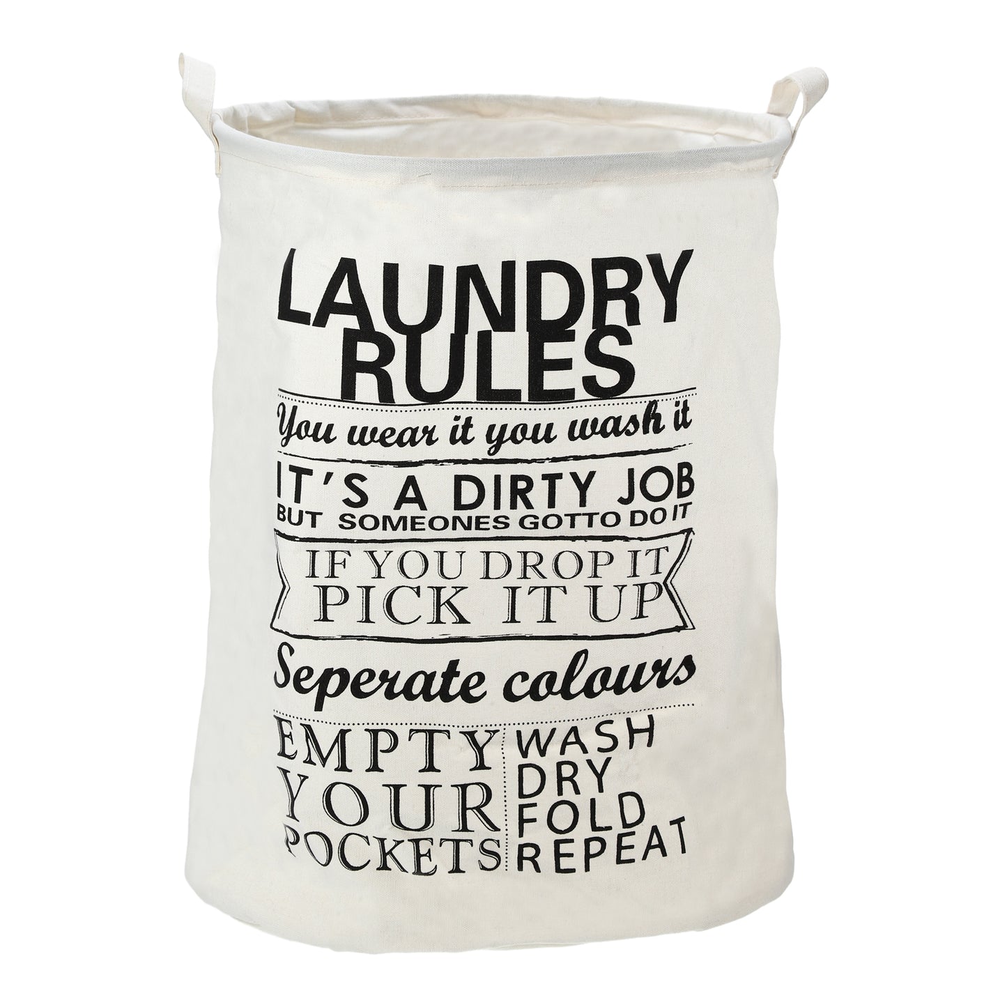 Foldable Cylindrical Laundry Basket for Laundry Room 19.69"x15.75" 60L Black