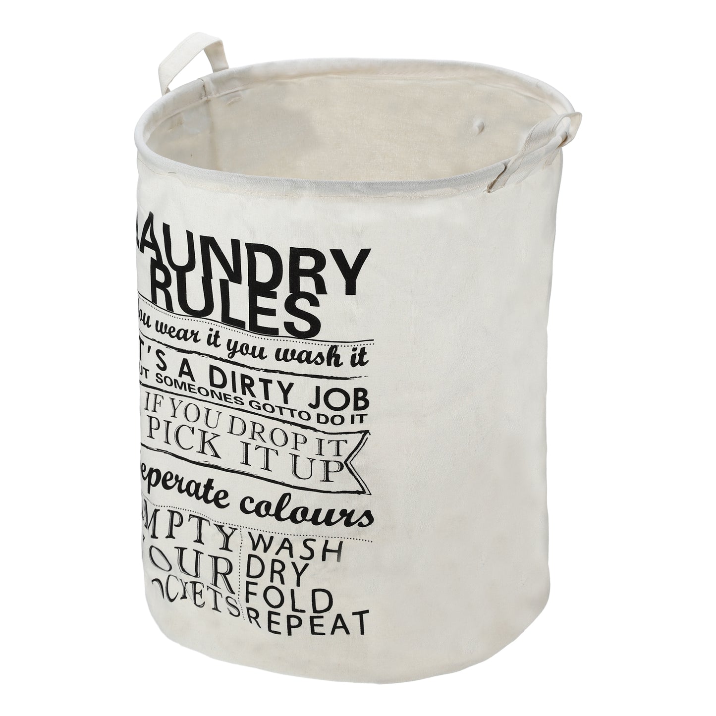 Foldable Cylindrical Laundry Basket for Laundry Room 19.69"x15.75" 60L Black