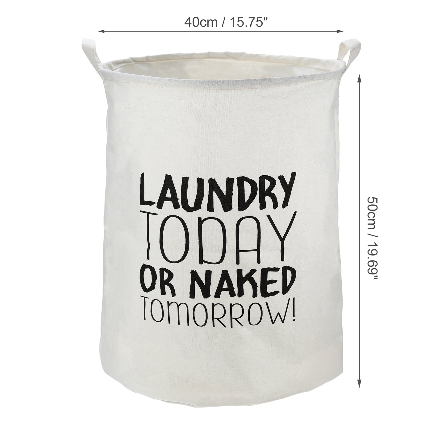 Foldable Cylindrical Laundry Basket for Laundry Room 19.69"x15.75" 60L Black