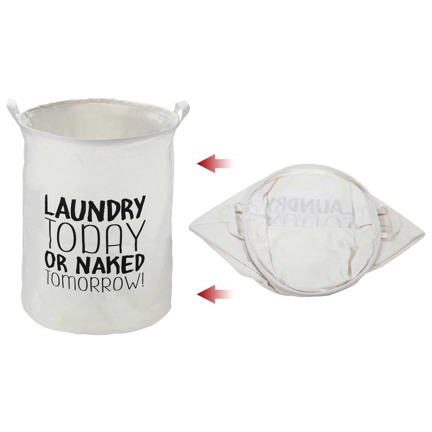 Foldable Cylindrical Laundry Basket for Laundry Room 19.69"x15.75" 60L Black