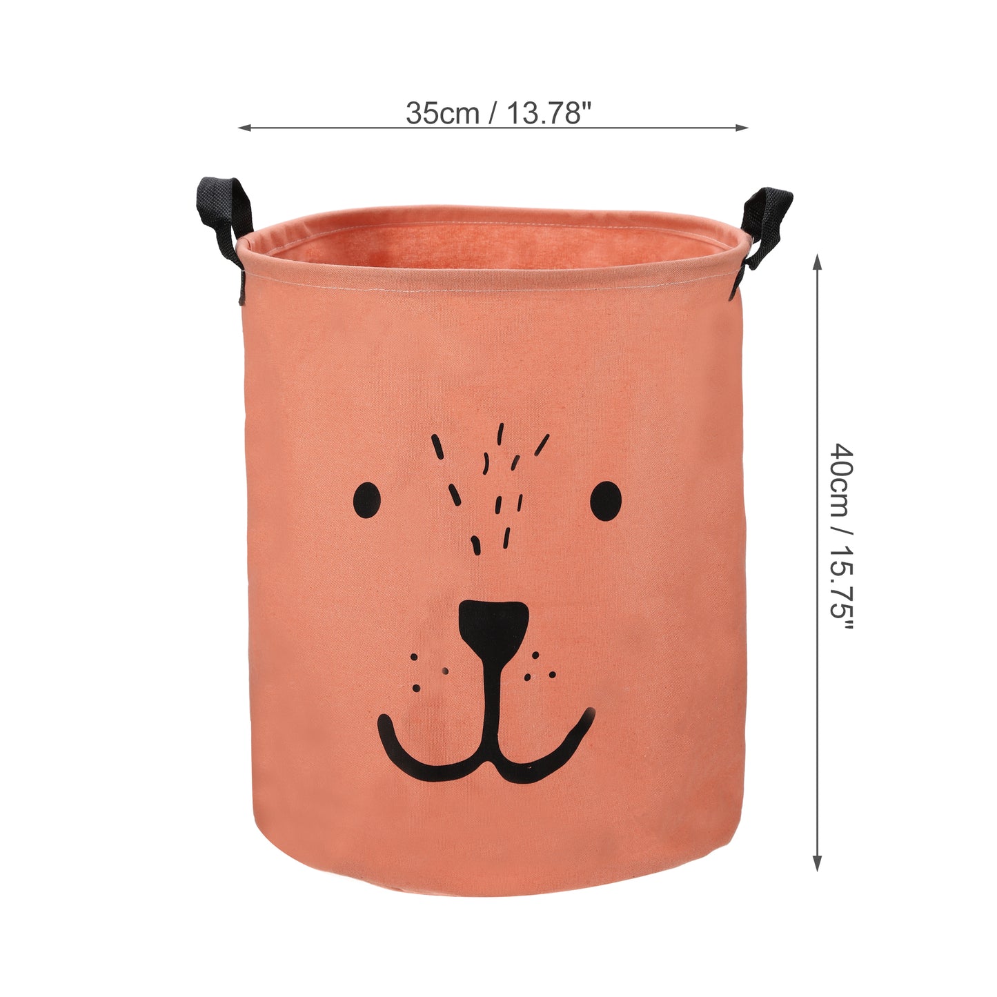 Foldable Cylindrical Laundry Basket for Laundry Room 15.75"x13.78" 40L Orange