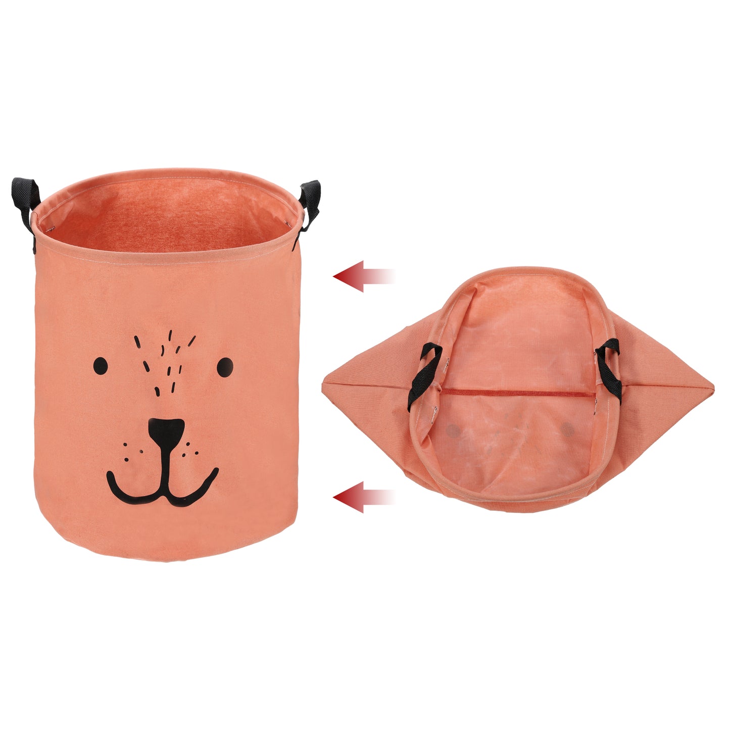 Foldable Cylindrical Laundry Basket for Laundry Room 15.75"x13.78" 40L Orange
