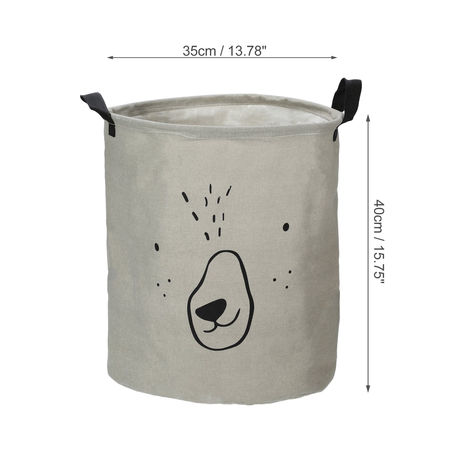 Foldable Cylindrical Laundry Basket for Laundry Room 15.75"x13.78" 40L Gray