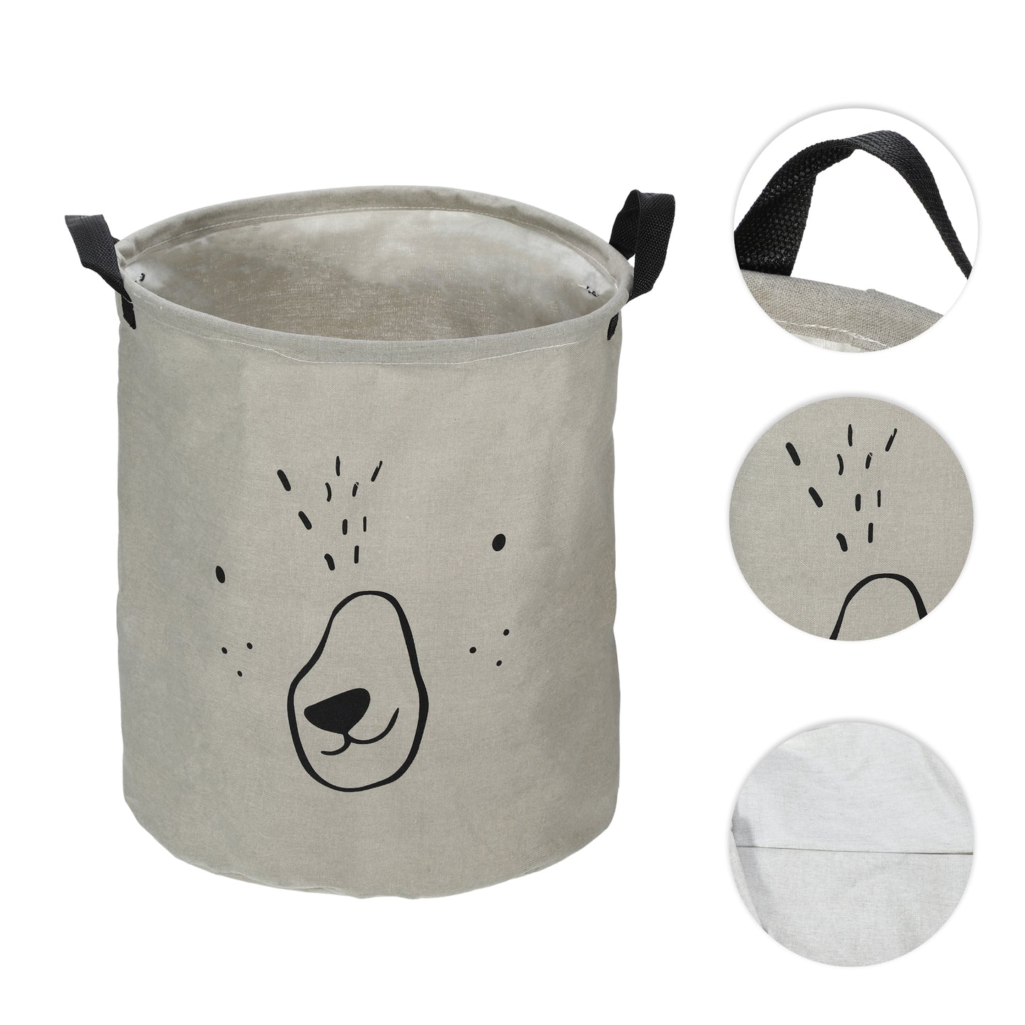 Foldable Cylindrical Laundry Basket for Laundry Room 15.75"x13.78" 40L Gray