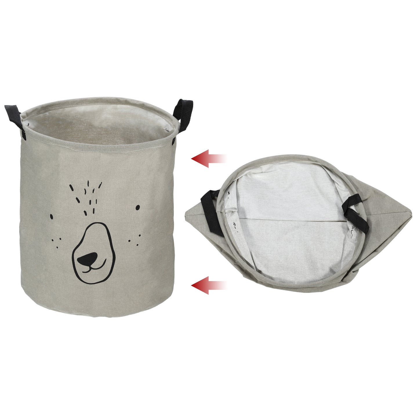 Foldable Cylindrical Laundry Basket for Laundry Room 15.75"x13.78" 40L Gray