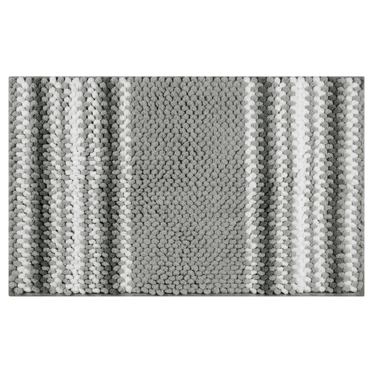 Striped Bathroom Rugs, Extra Soft and Absorbent Fluffy Chenille Bath Mats