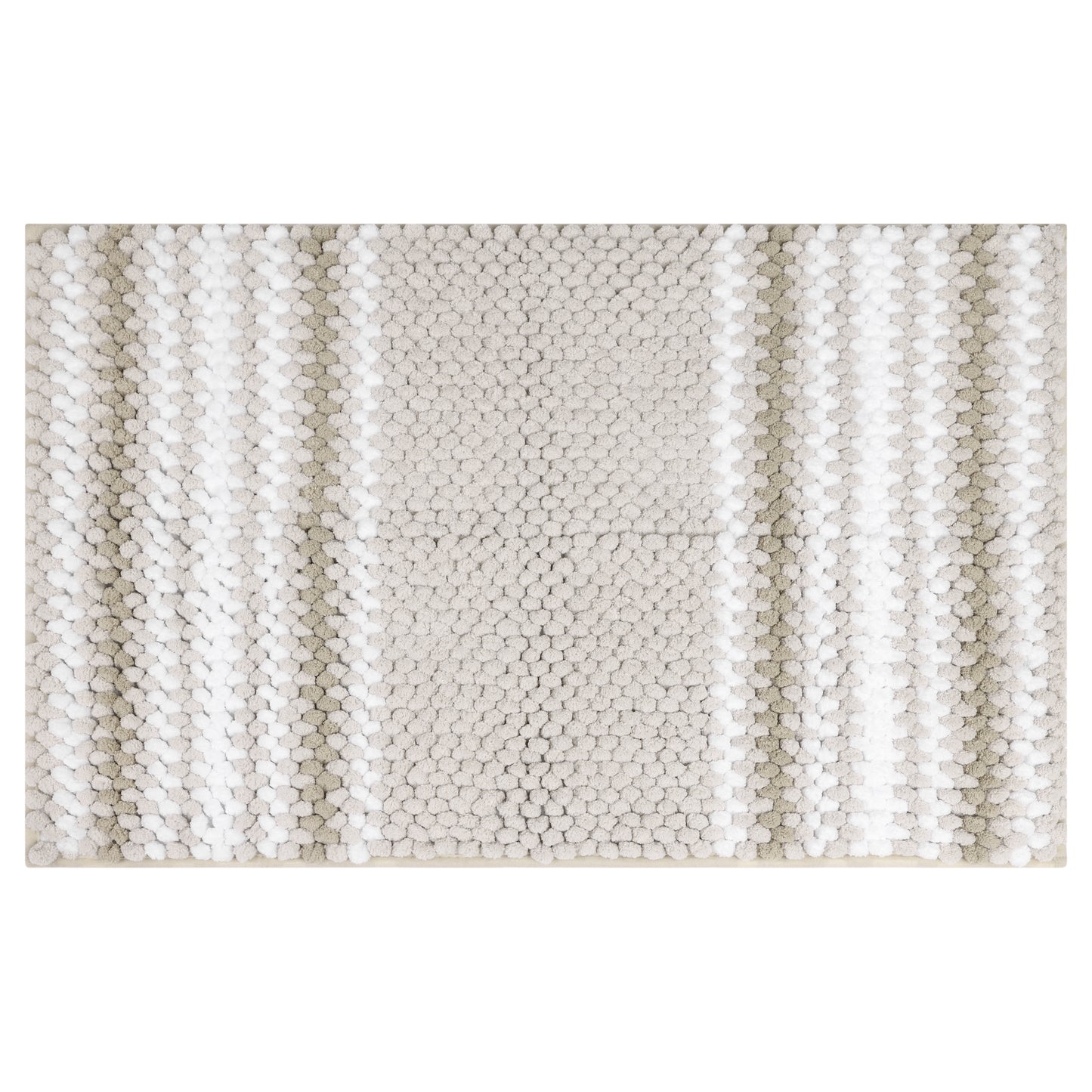 Striped Bathroom Rugs, Extra Soft and Absorbent Fluffy Chenille Bath Mats