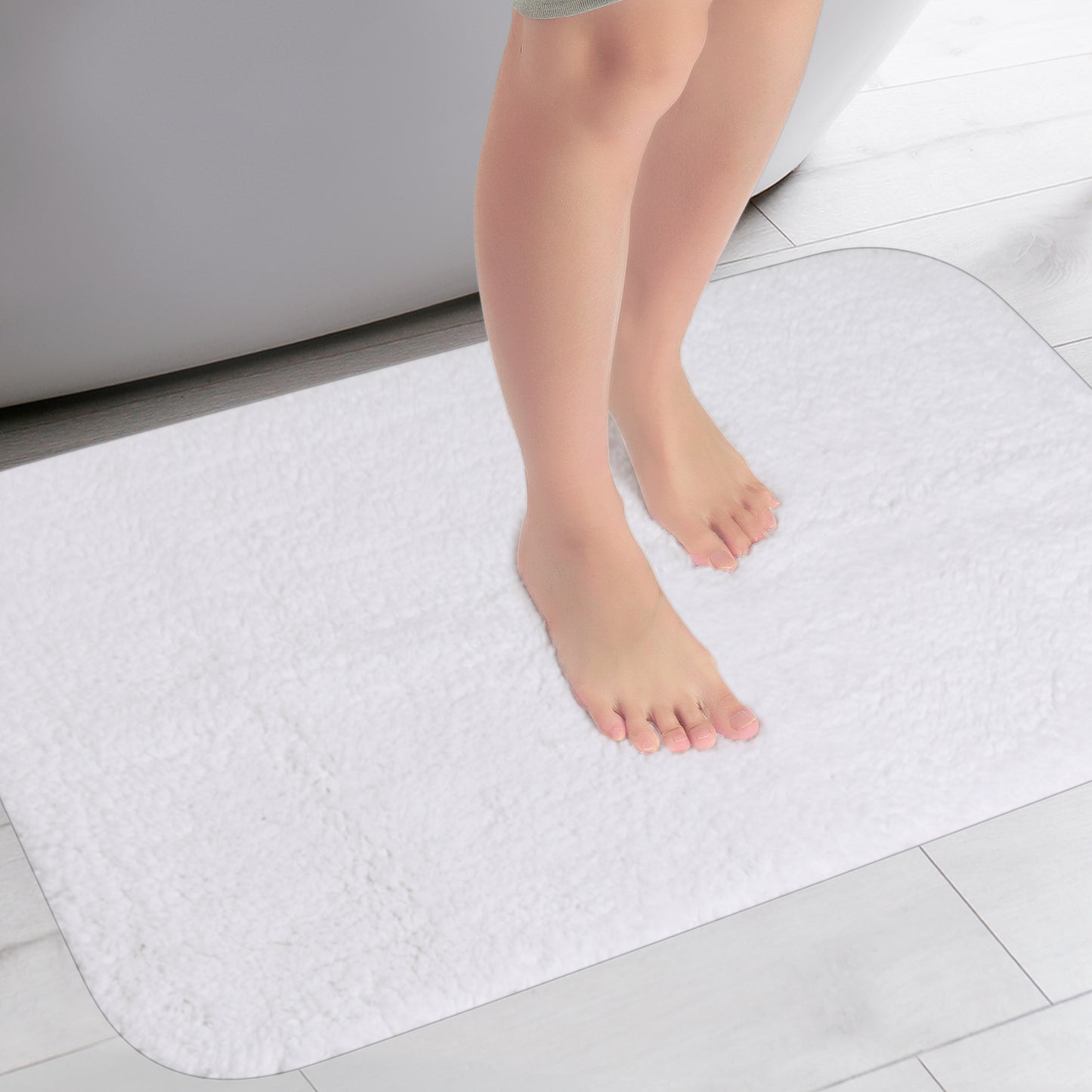 100% Cotton Mat Rug, Plush Water Absorbent Luxury Rectangular for Bathroom Vanity