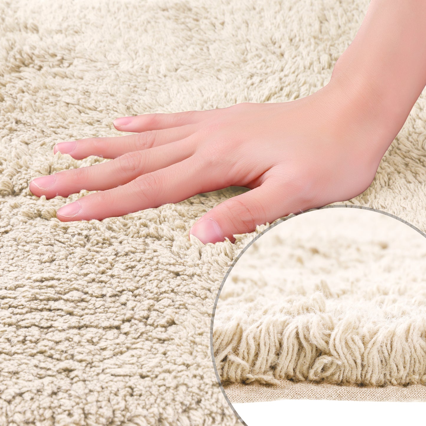 100% Cotton Mat Rug, Plush Water Absorbent Luxury Rectangular for Bathroom Vanity