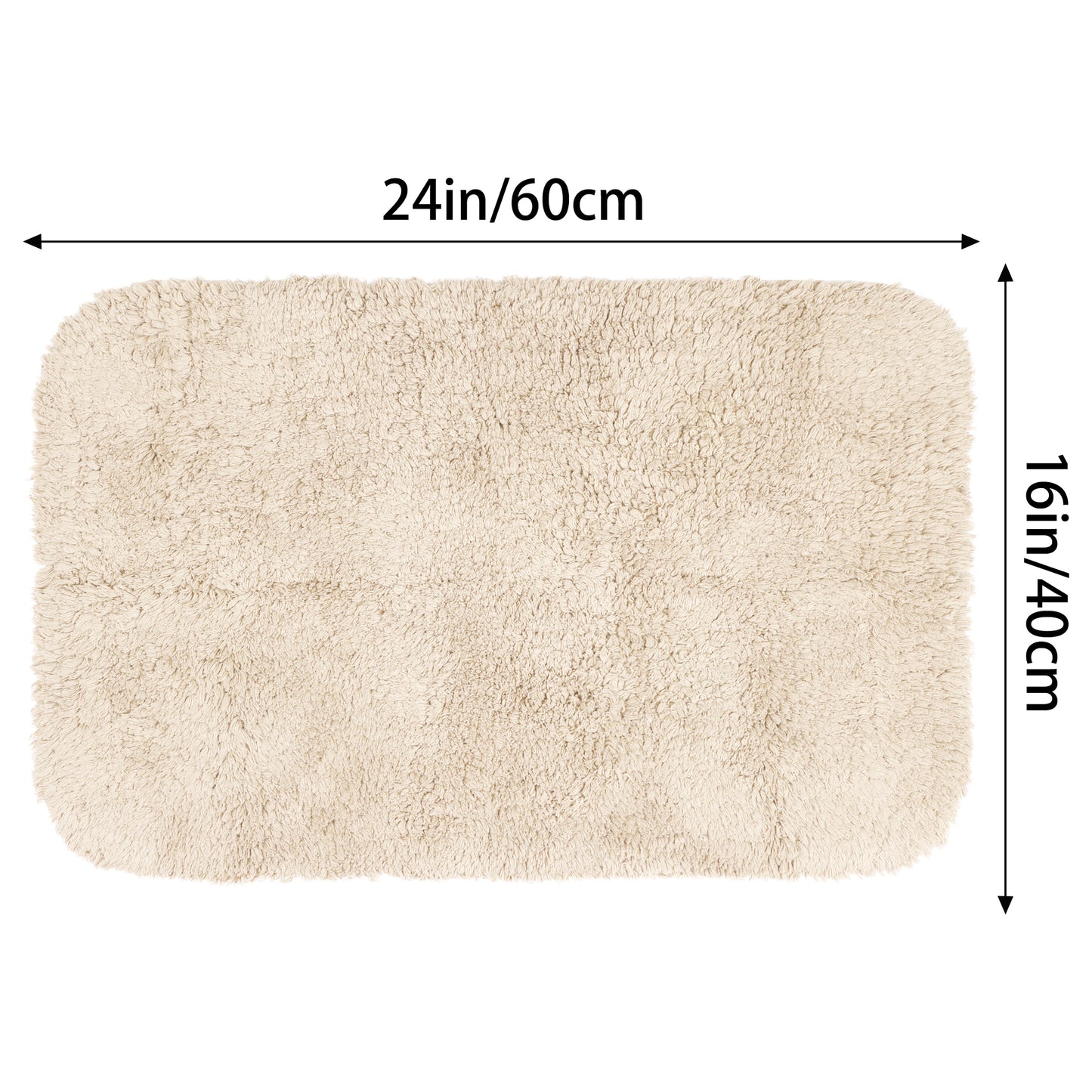 100% Cotton Mat Rug, Plush Water Absorbent Luxury Rectangular for Bathroom Vanity