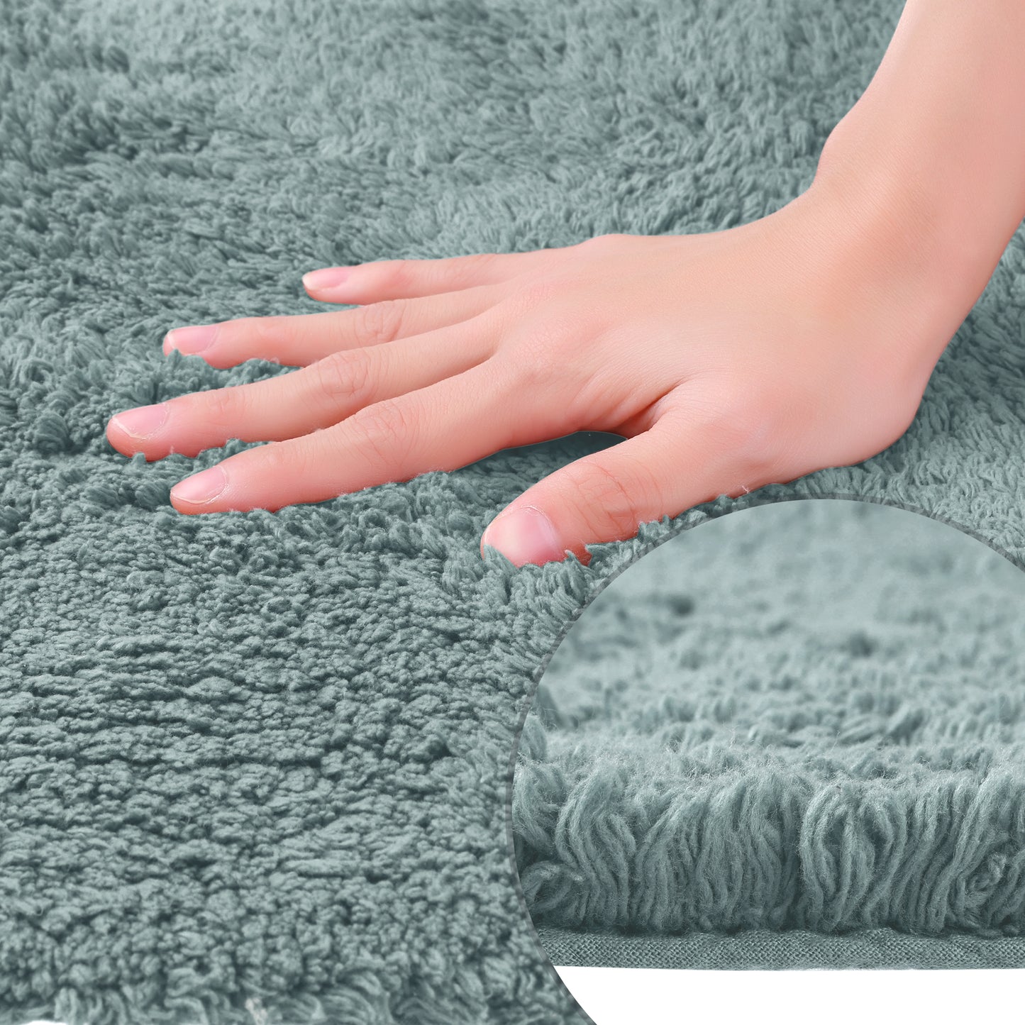 100% Cotton Mat Rug, Plush Water Absorbent Luxury Rectangular for Bathroom Vanity