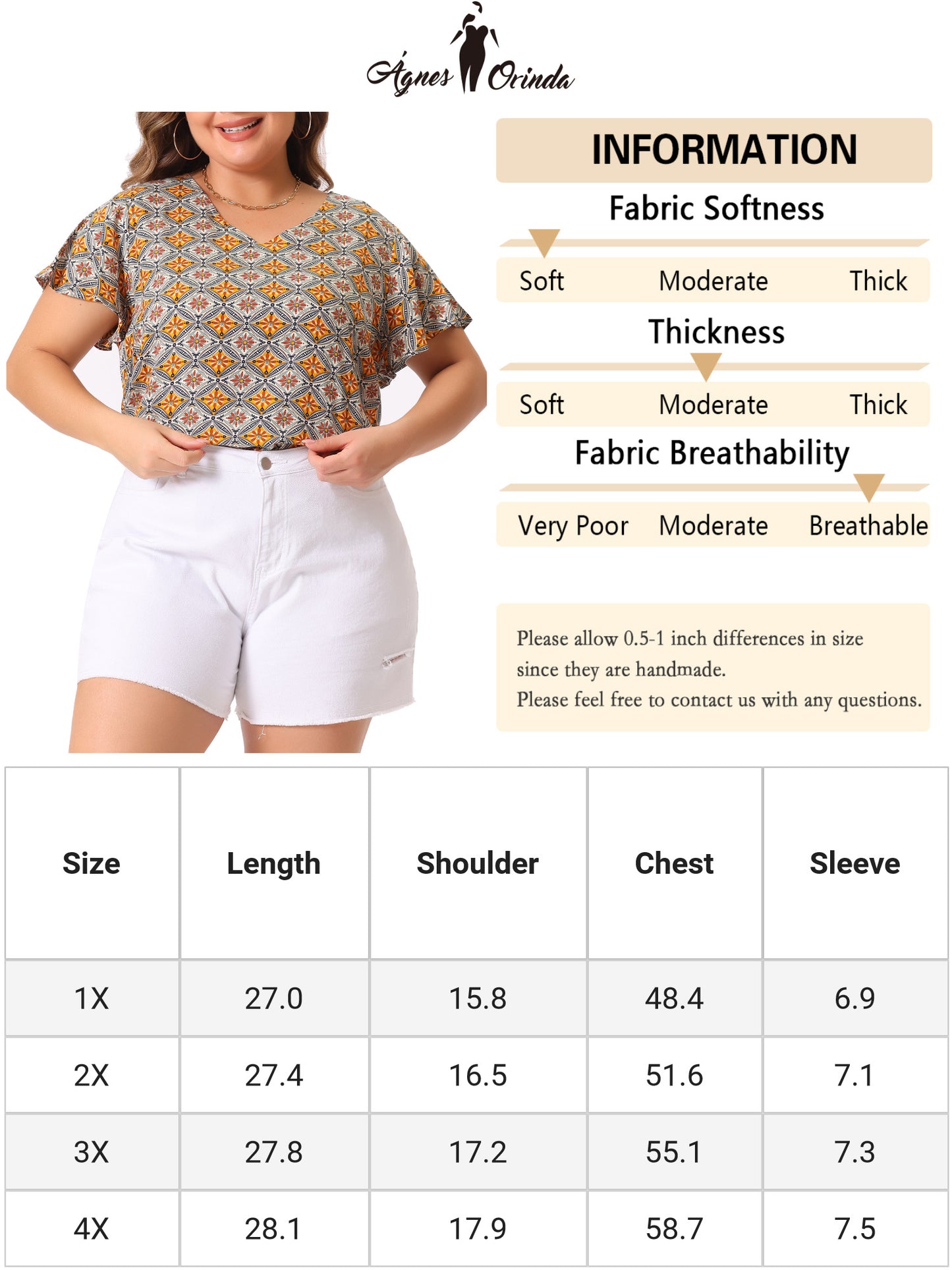 Blusa informal de verano con estampado de rayas y cuello en V y manga corta para mujer, talla grande