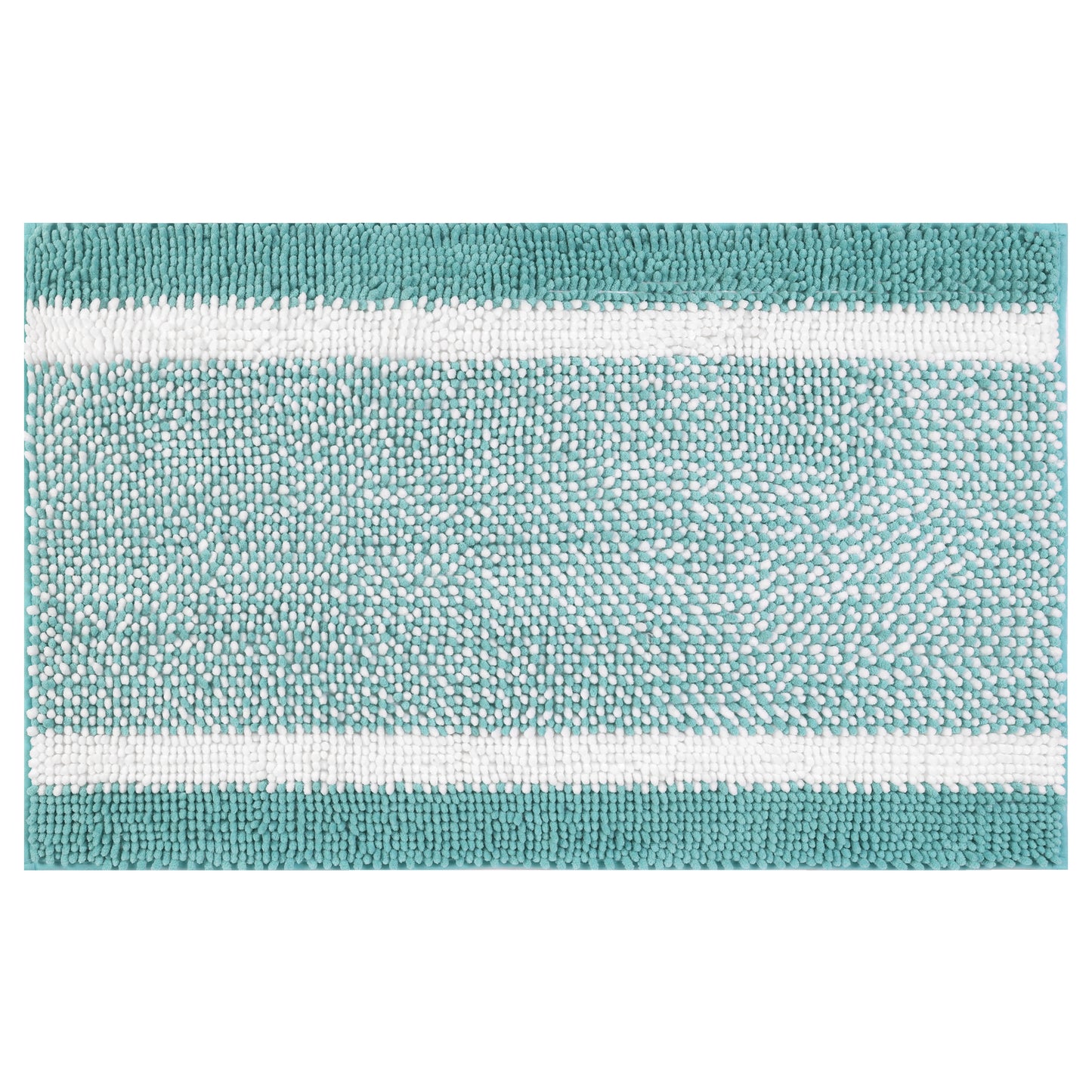 Chenille Striped Bathroom Rug Mat, Non-Slip Soft Plush Shaggy Bath Carpet, Machine Washable