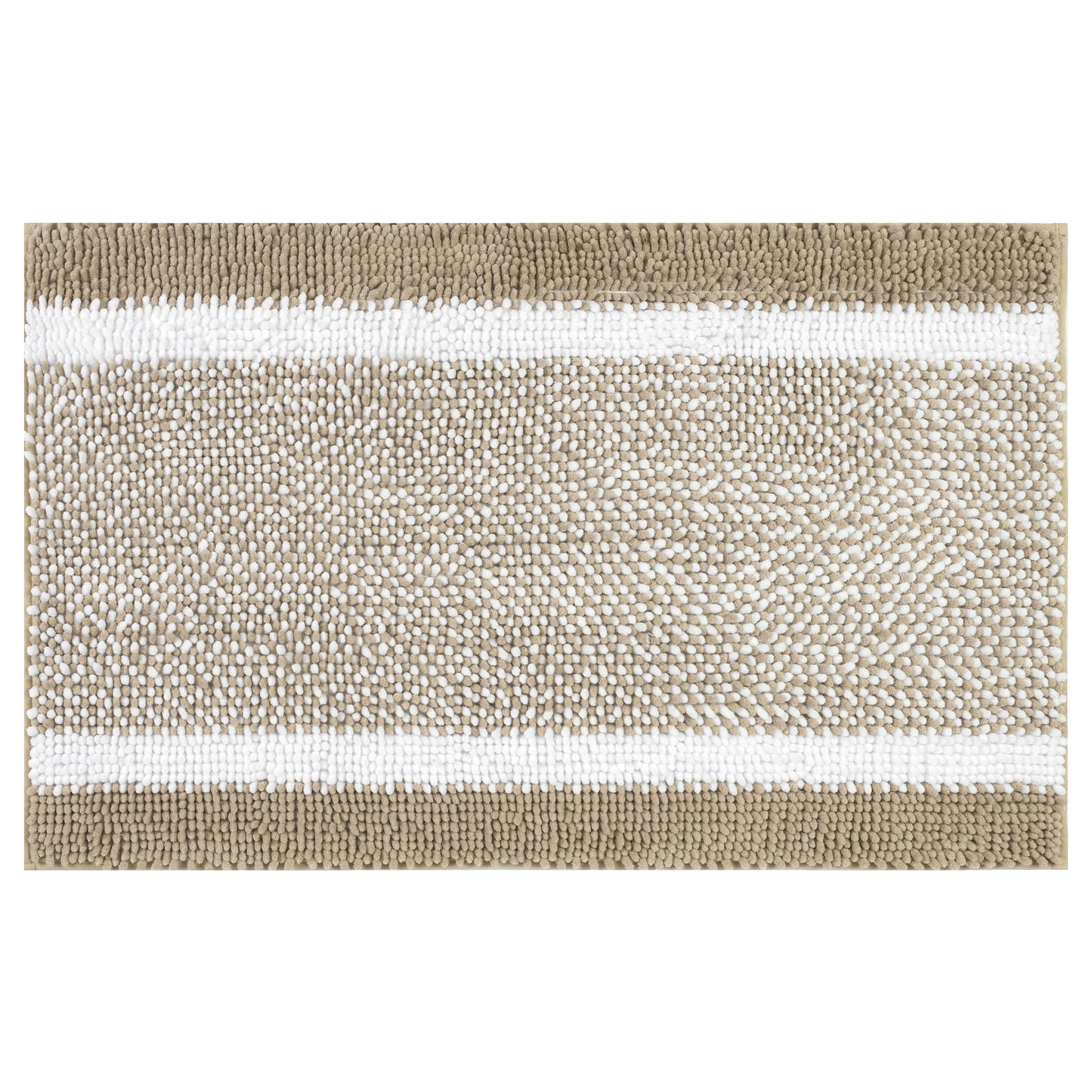 Chenille Striped Bathroom Rug Mat, Non-Slip Soft Plush Shaggy Bath Carpet, Machine Washable
