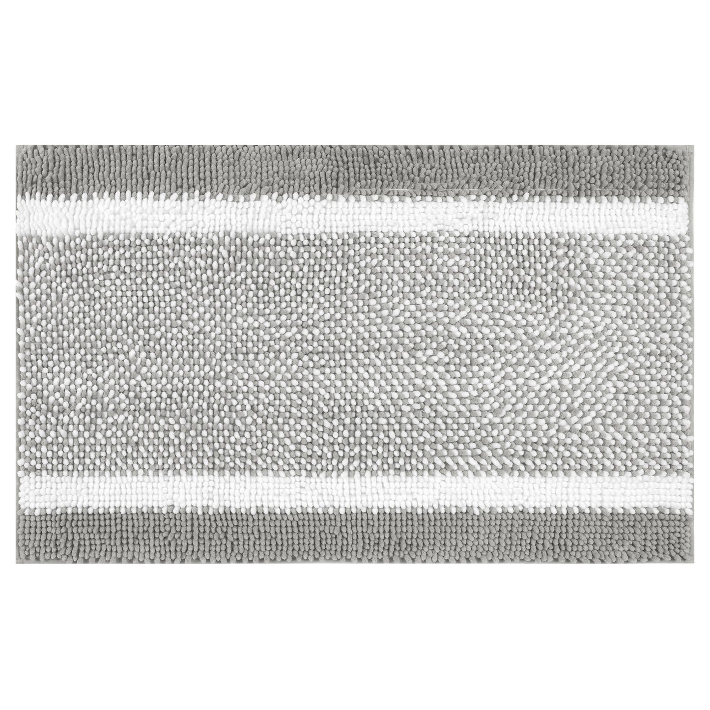 Chenille Striped Bathroom Rug Mat, Non-Slip Soft Plush Shaggy Bath Carpet, Machine Washable