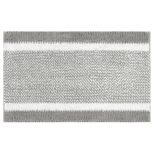 Chenille Striped Bathroom Rug Mat, Non-Slip Soft Plush Shaggy Bath Carpet, Machine Washable