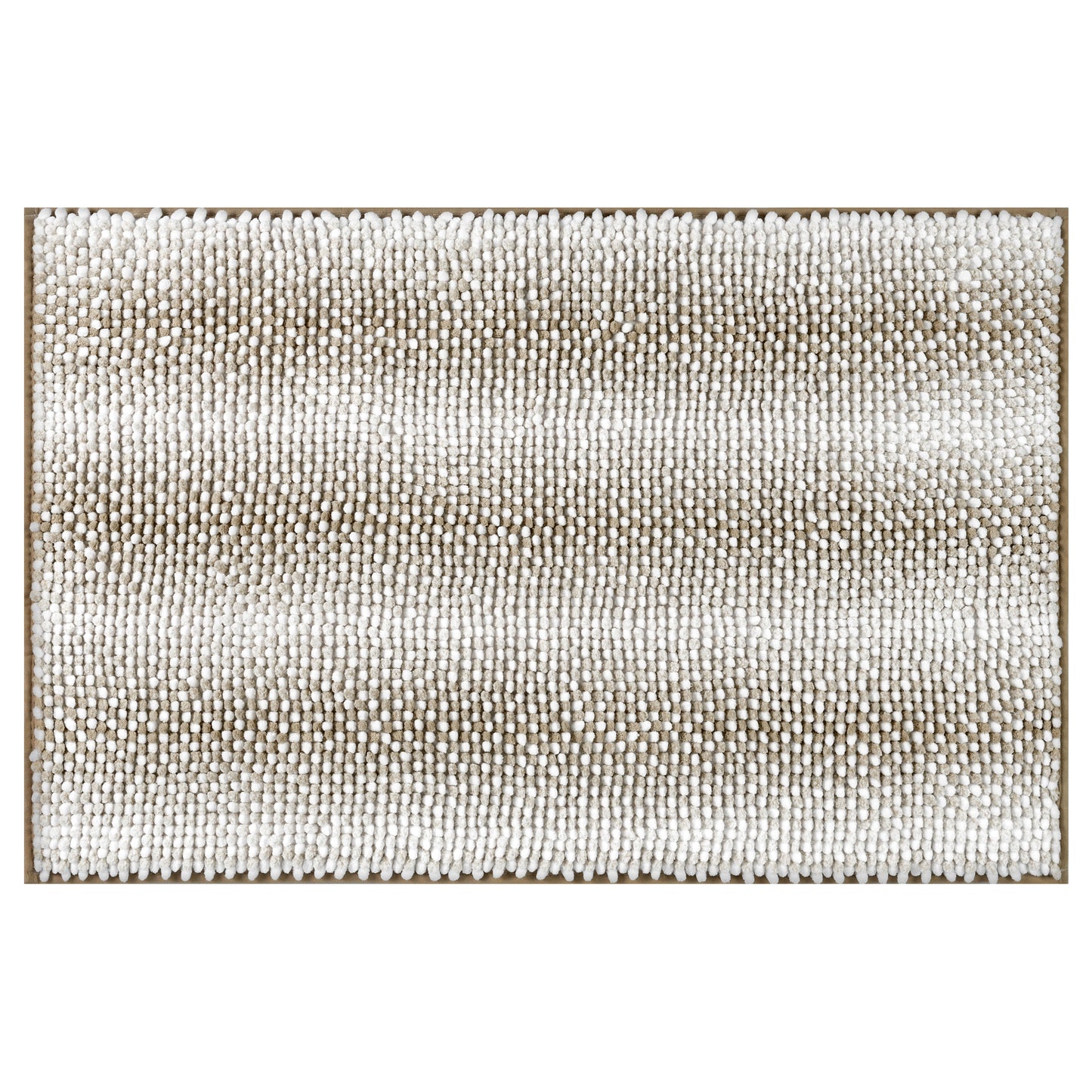 Chenille Bathroom Rug, Soft and Absorbent Non-Slip Striped Rug Luxury Plush Shaggy Bath Mats