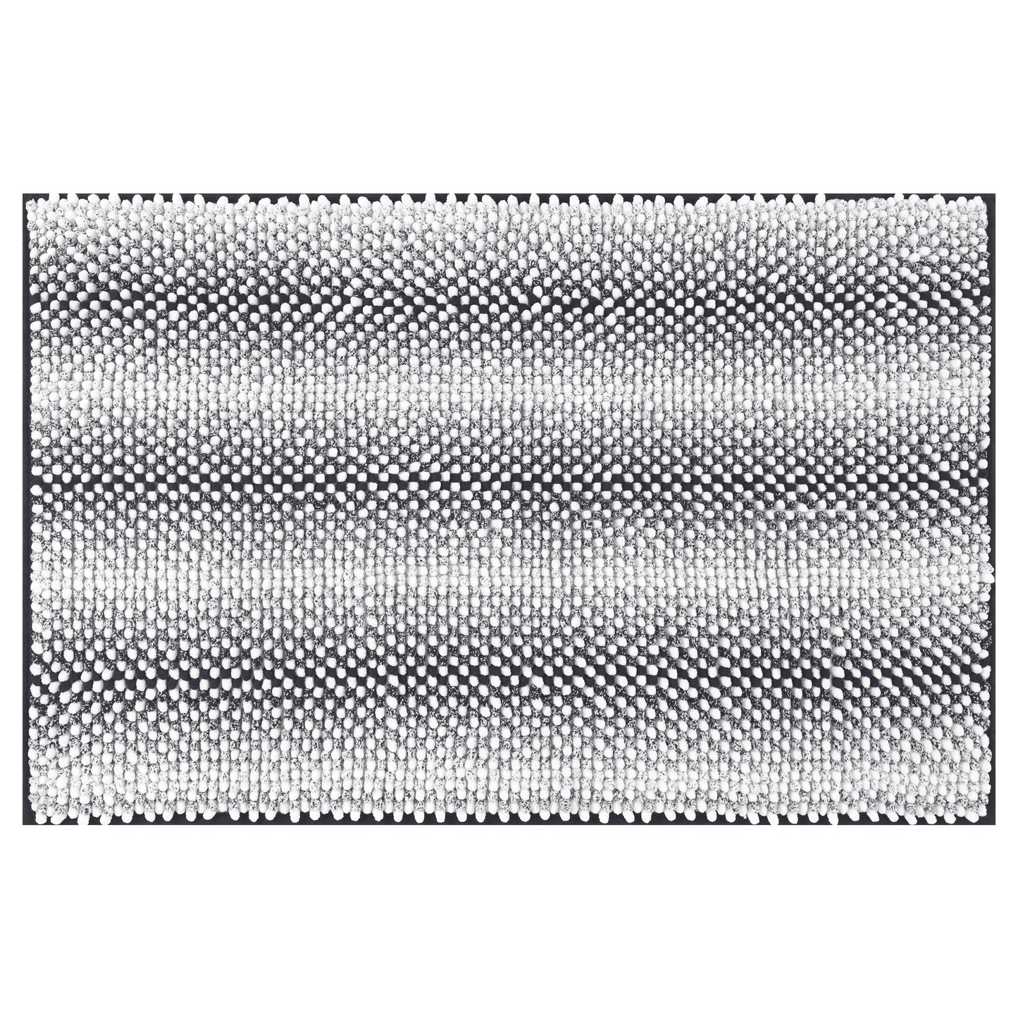 Chenille Bathroom Rug, Soft and Absorbent Non-Slip Striped Rug Luxury Plush Shaggy Bath Mats