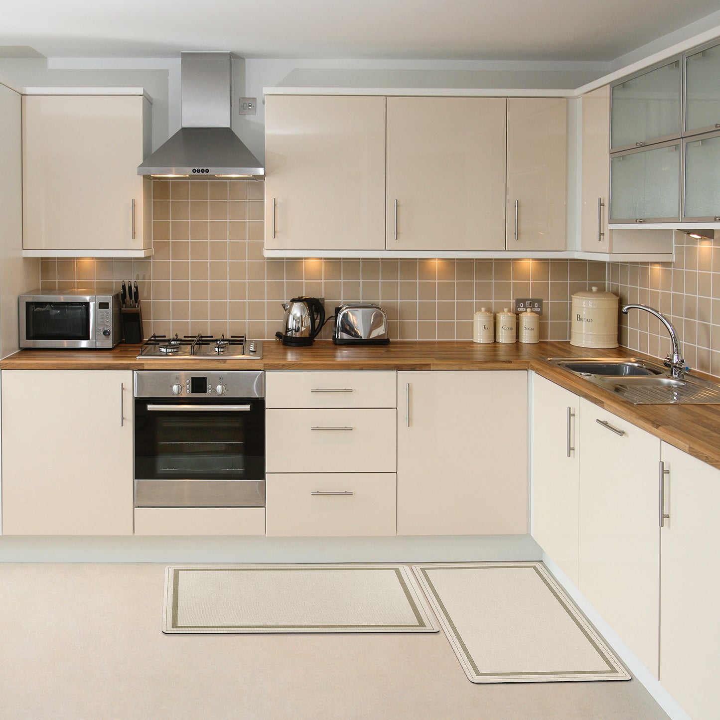 Modern Soft Comfort Kitchen Rug Absorbent Non Slip Kitchen Mat Washable Mats for Floor