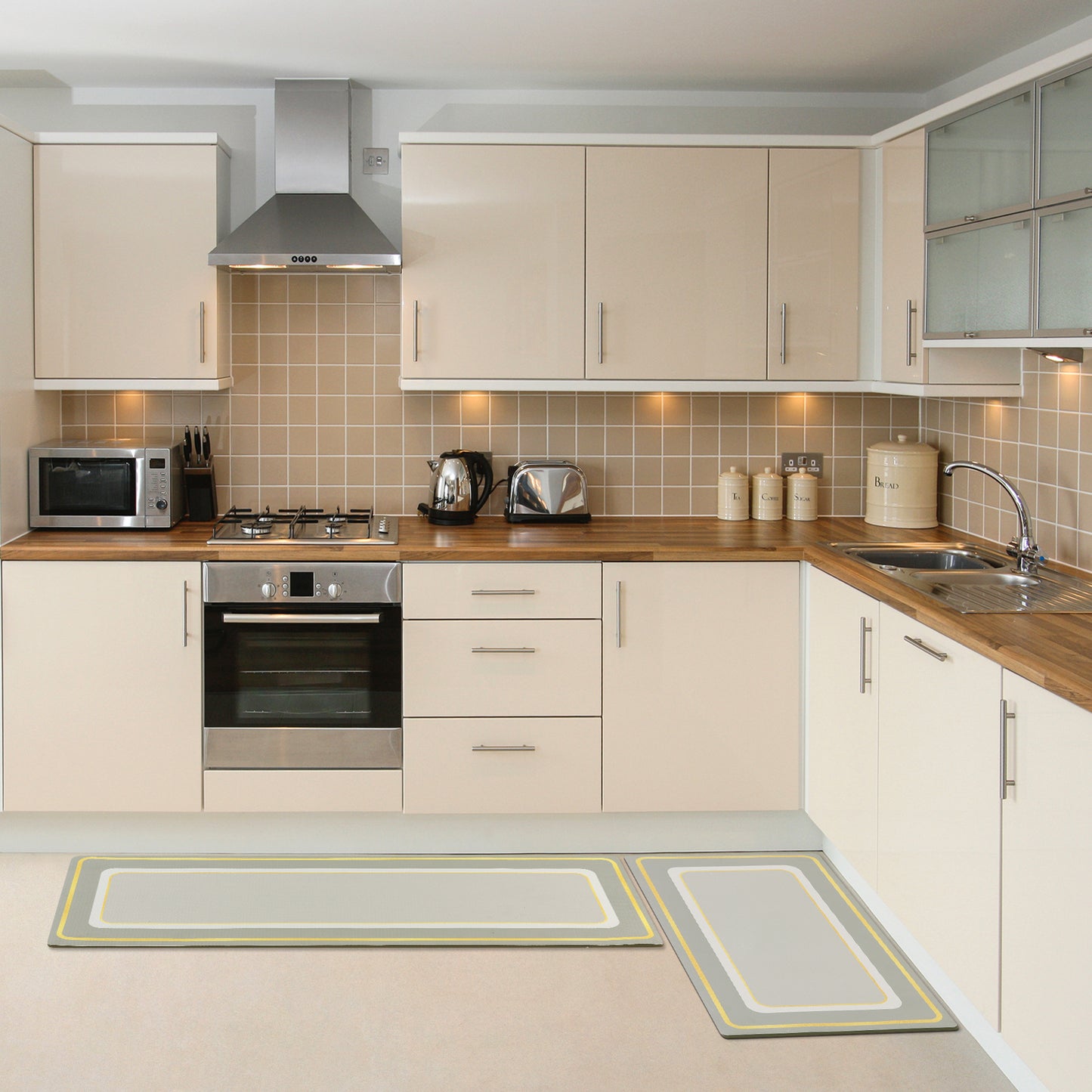 Kitchen Rugs and Kitchen Mats Non Skid Washable, Machine Washable Standing Mats