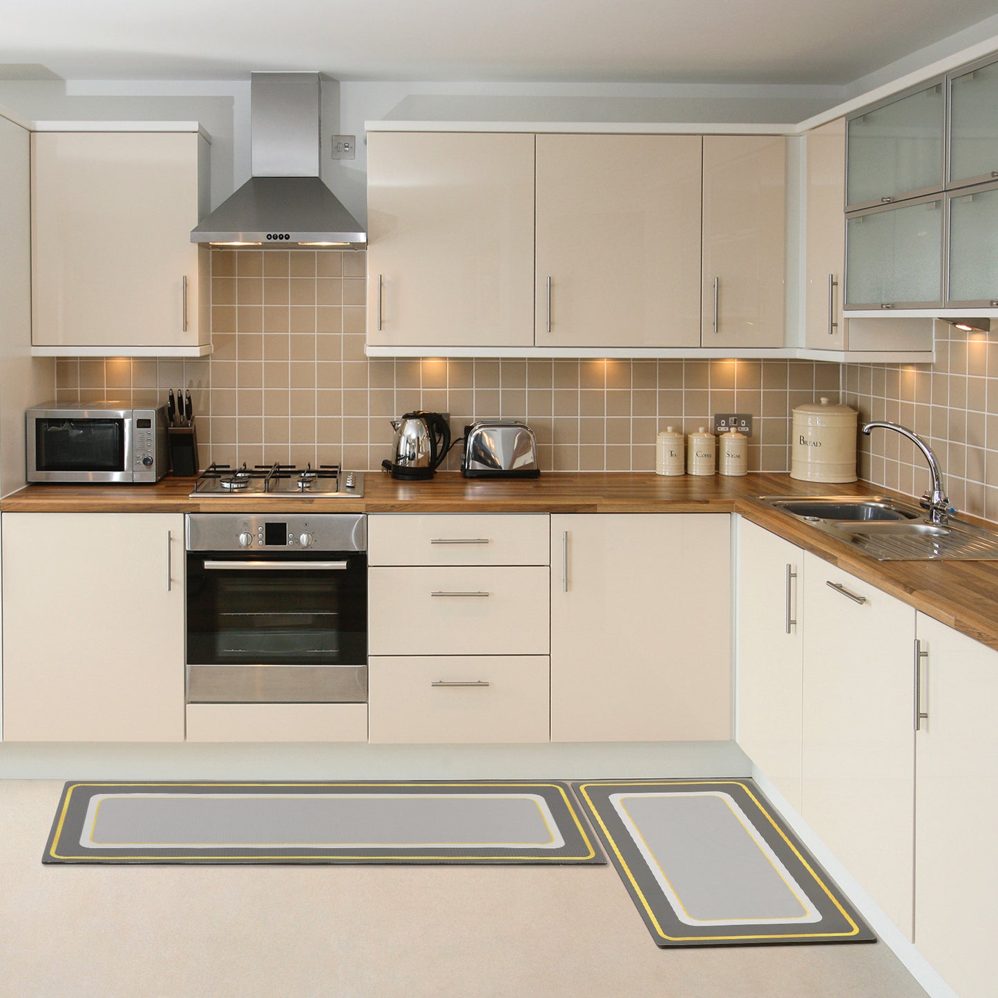 Kitchen Rugs and Kitchen Mats Non Skid Washable, Machine Washable Standing Mats