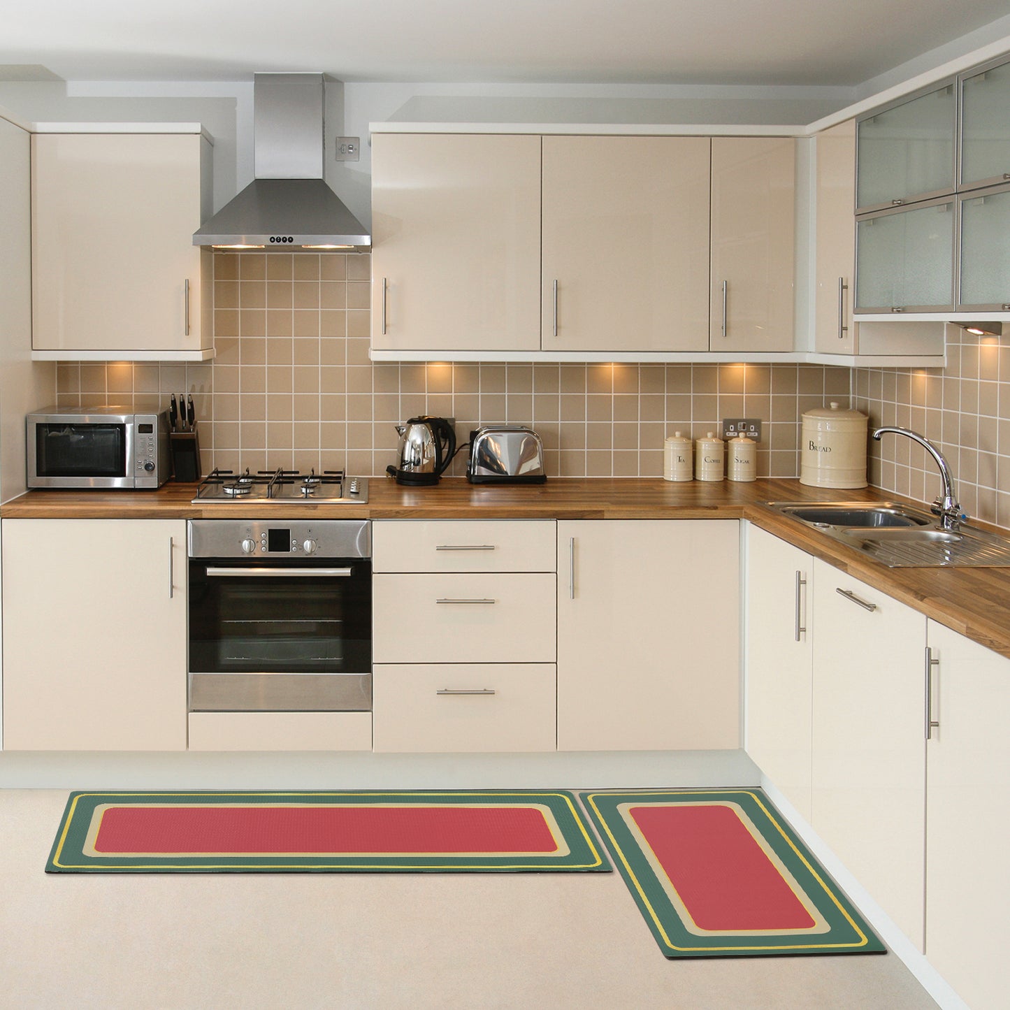 Kitchen Rugs and Kitchen Mats Non Skid Washable, Machine Washable Standing Mats