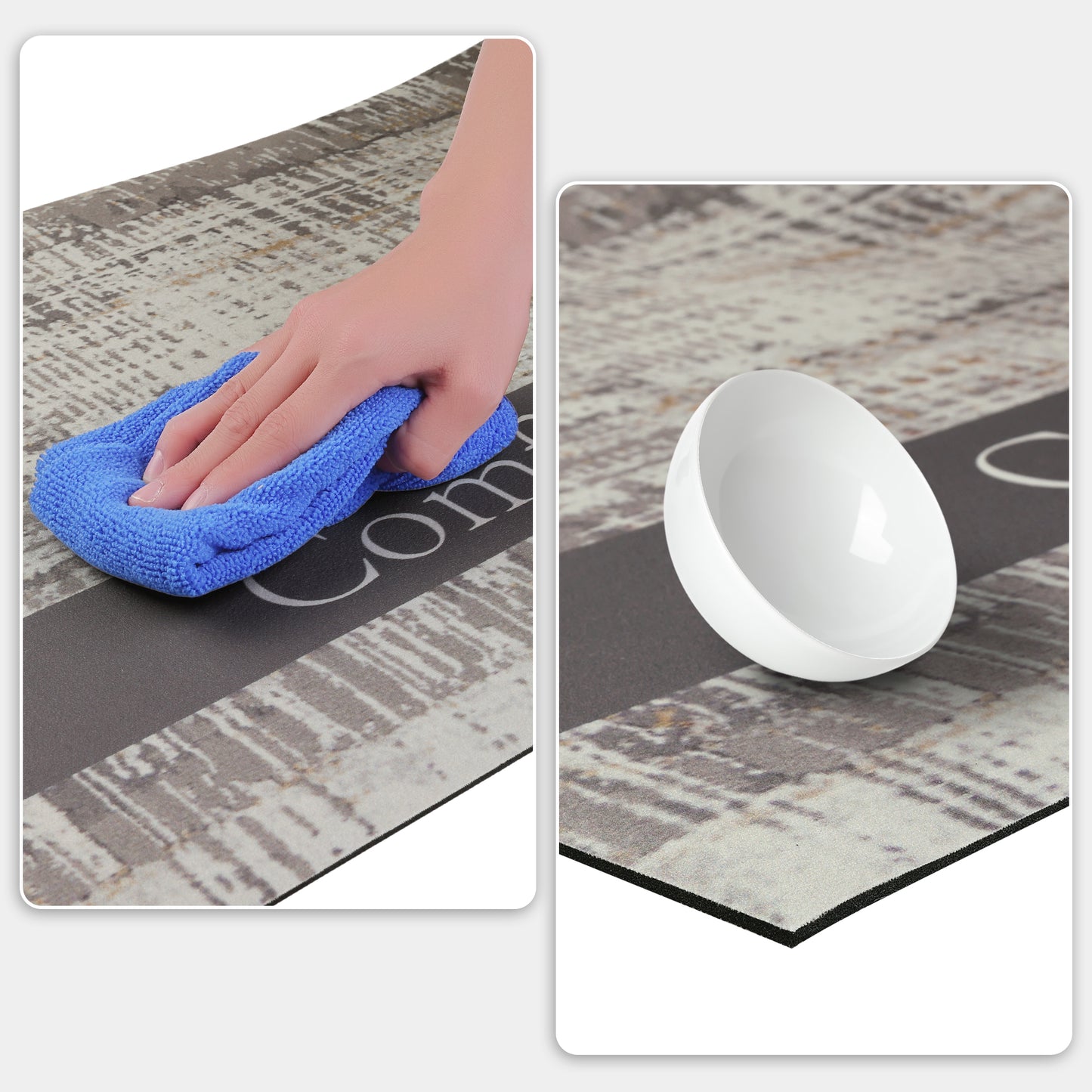 Letter Pattern Kitchen Mat 1 Piece Waterproof Anti Slip Kitchen Rug Comfort Standing Mats