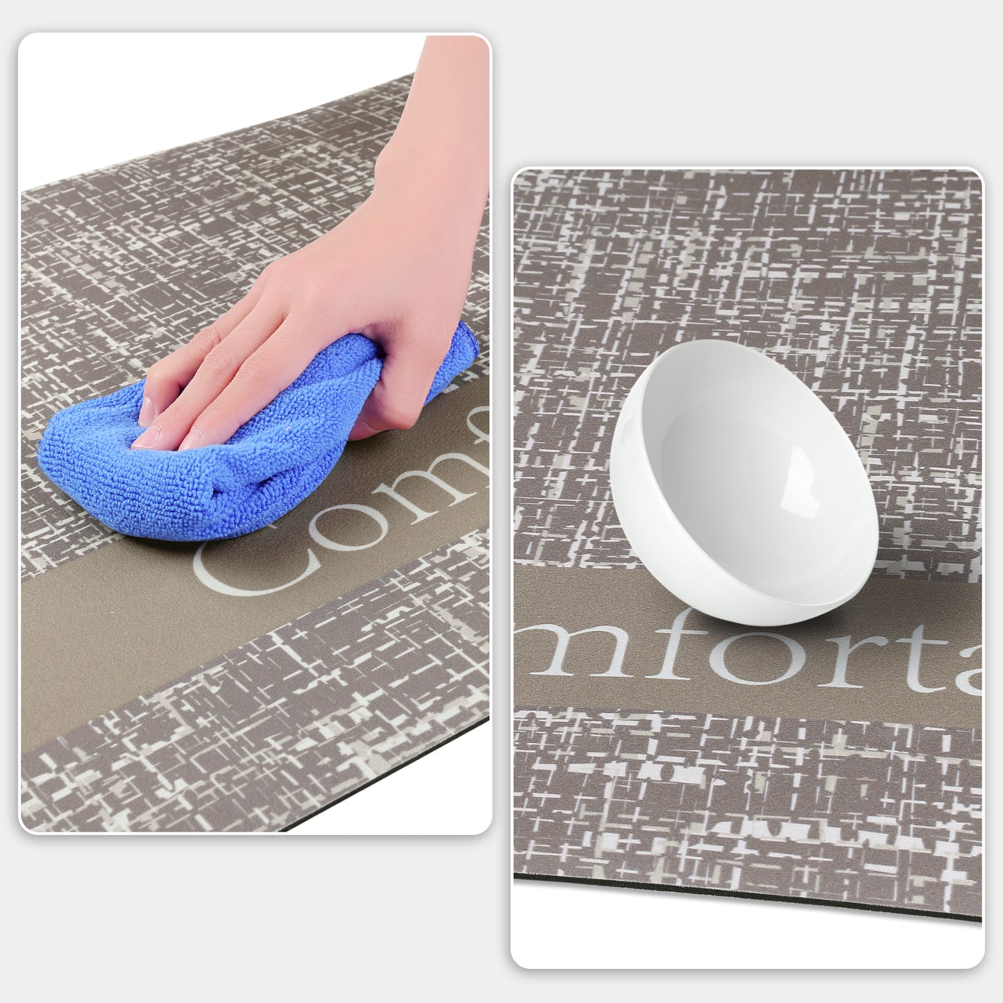 Letter Pattern Kitchen Mat 1 Piece Waterproof Anti Slip Kitchen Rug Comfort Standing Mats