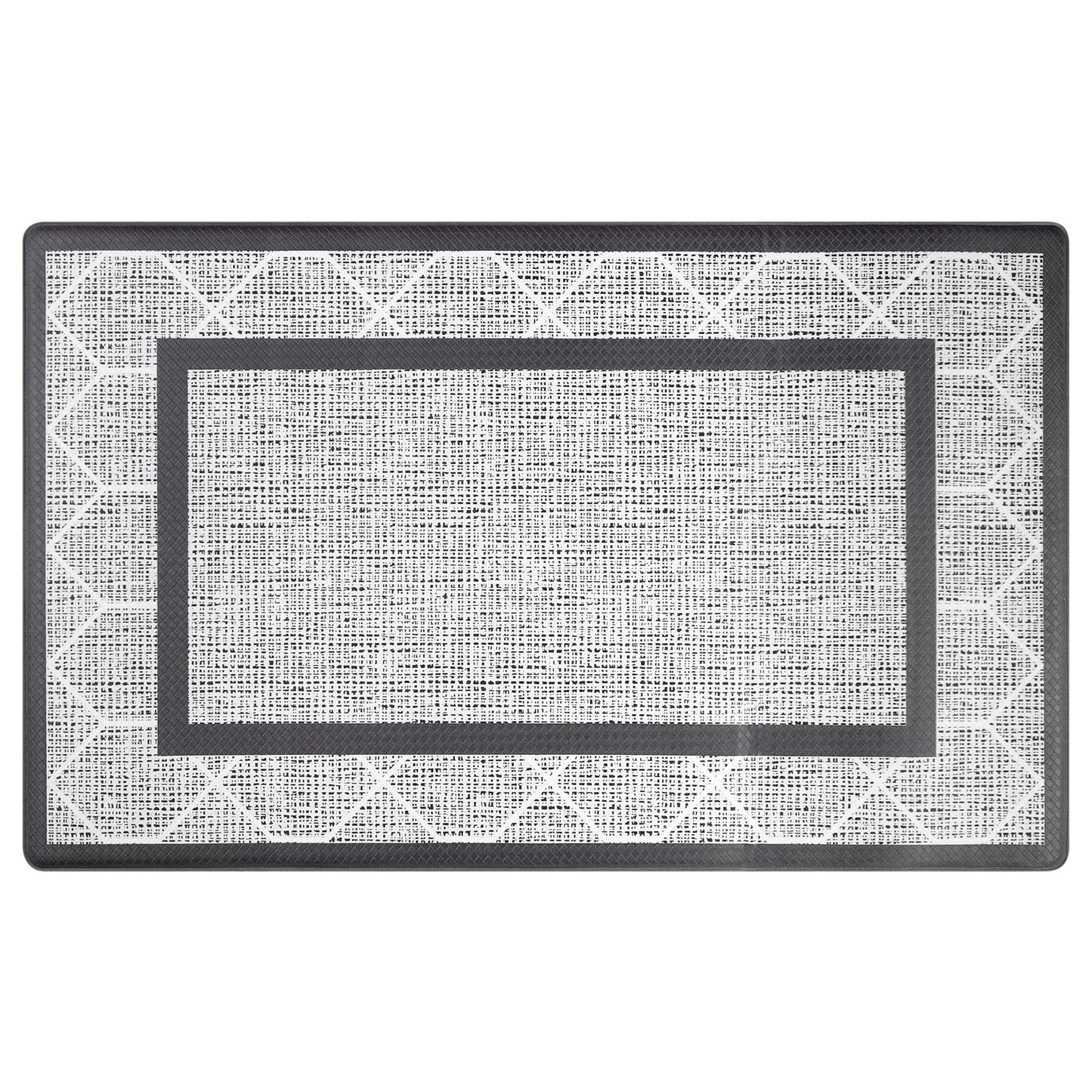 Geometry PVC Kitchen Mats, Waterproof Non-slip Washable and Oil Resistant Leather Kitchen Floor Mats
