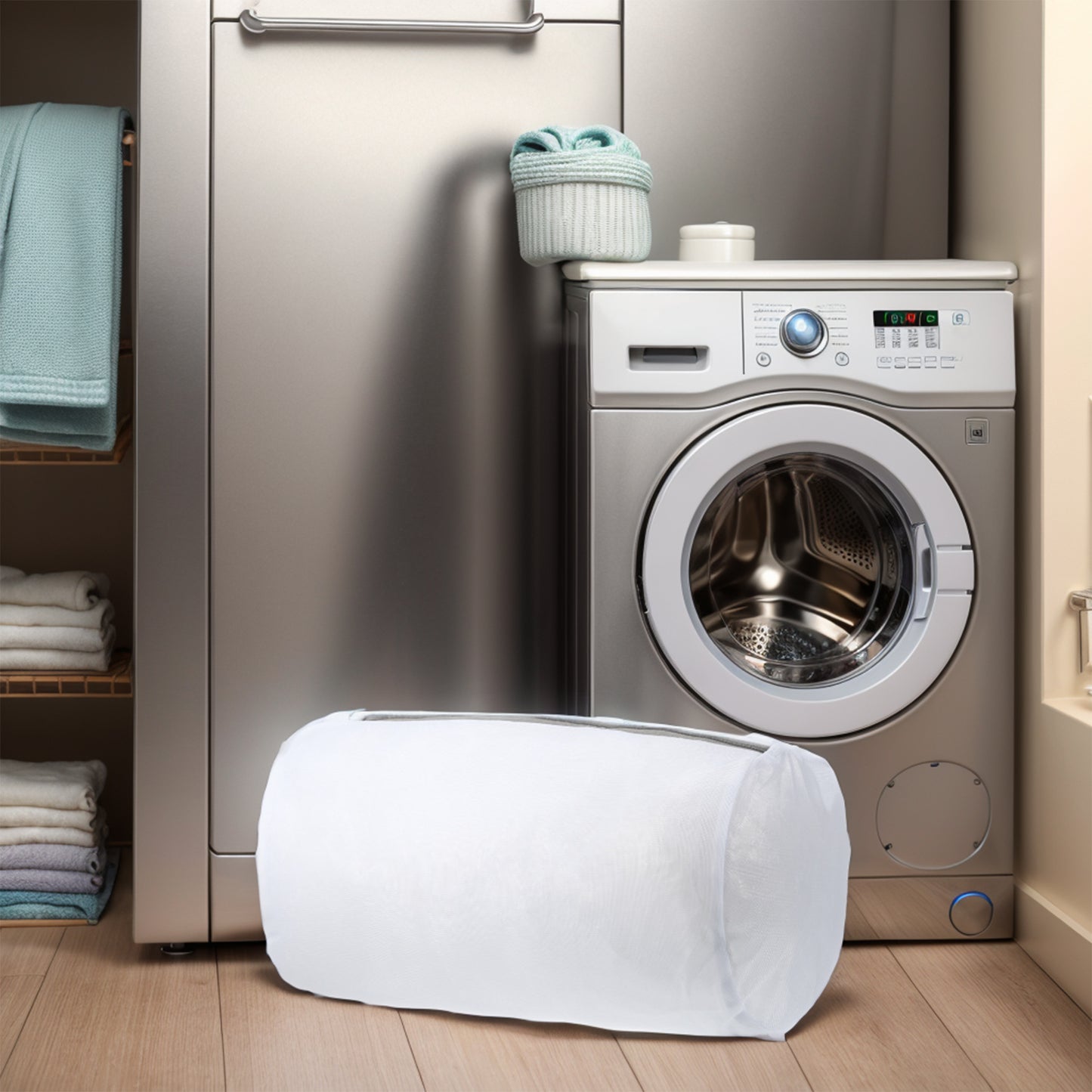 Thickened Mesh Laundry Bags Laundry Wash Bag for Bathroom 12.99"x8.66" White