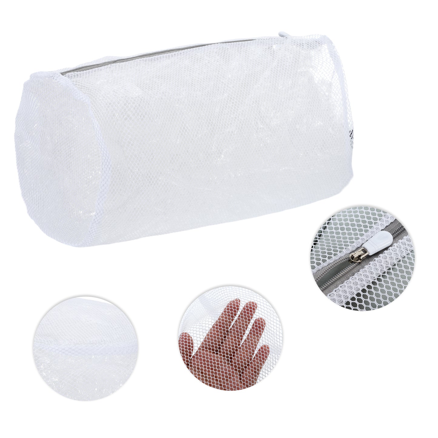 Folding Thickened Mesh Laundry Bags for Laundry Room 12.99"x8.66" White