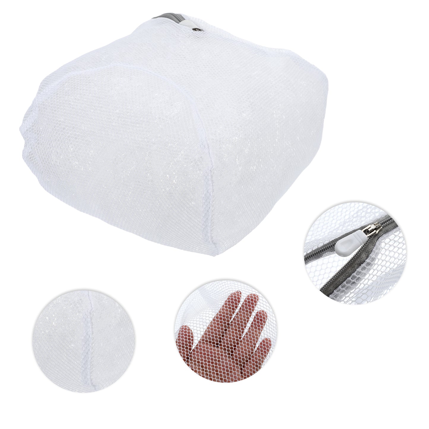 Folding Thickened Mesh Laundry Bags for Laundry Room 9.84"x9.84" White
