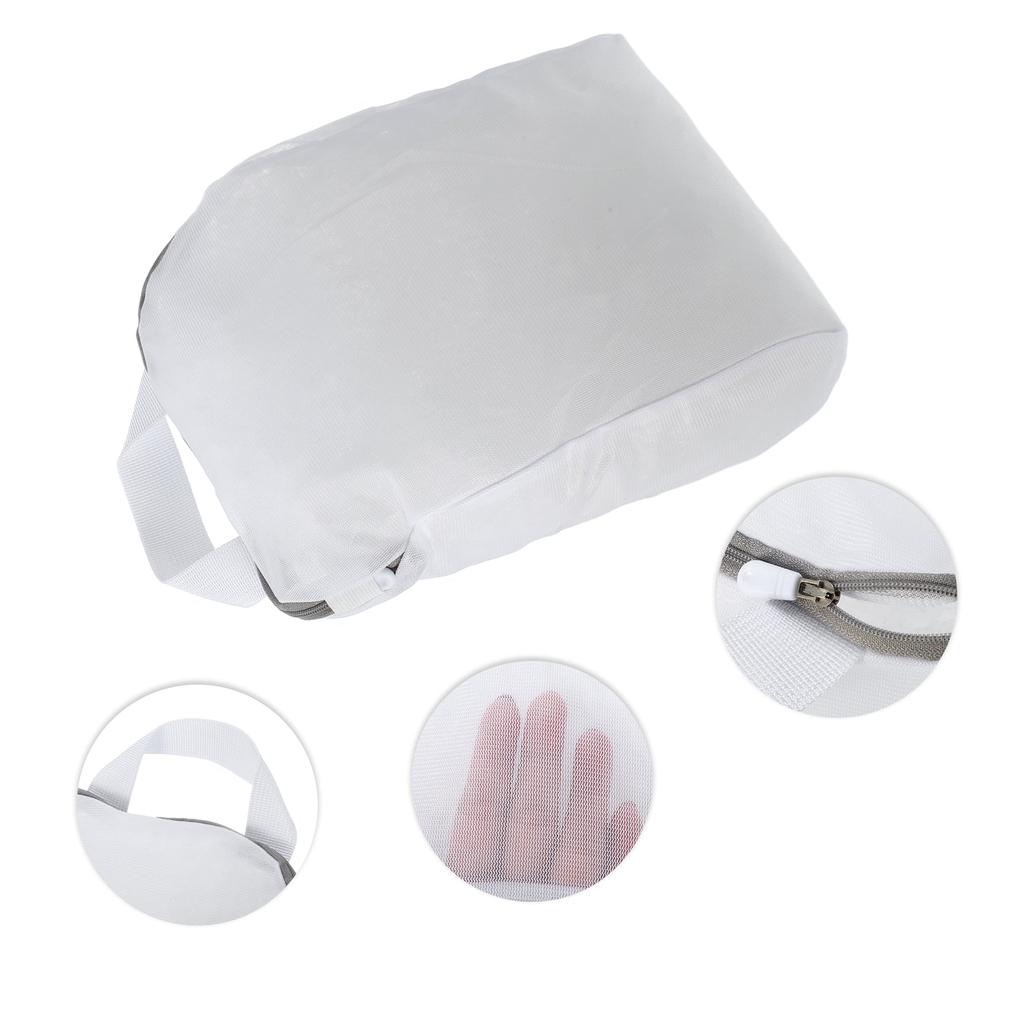Portable Laundry Bags for Laundry Room 7.87"x3.15"x11.81" White Gray