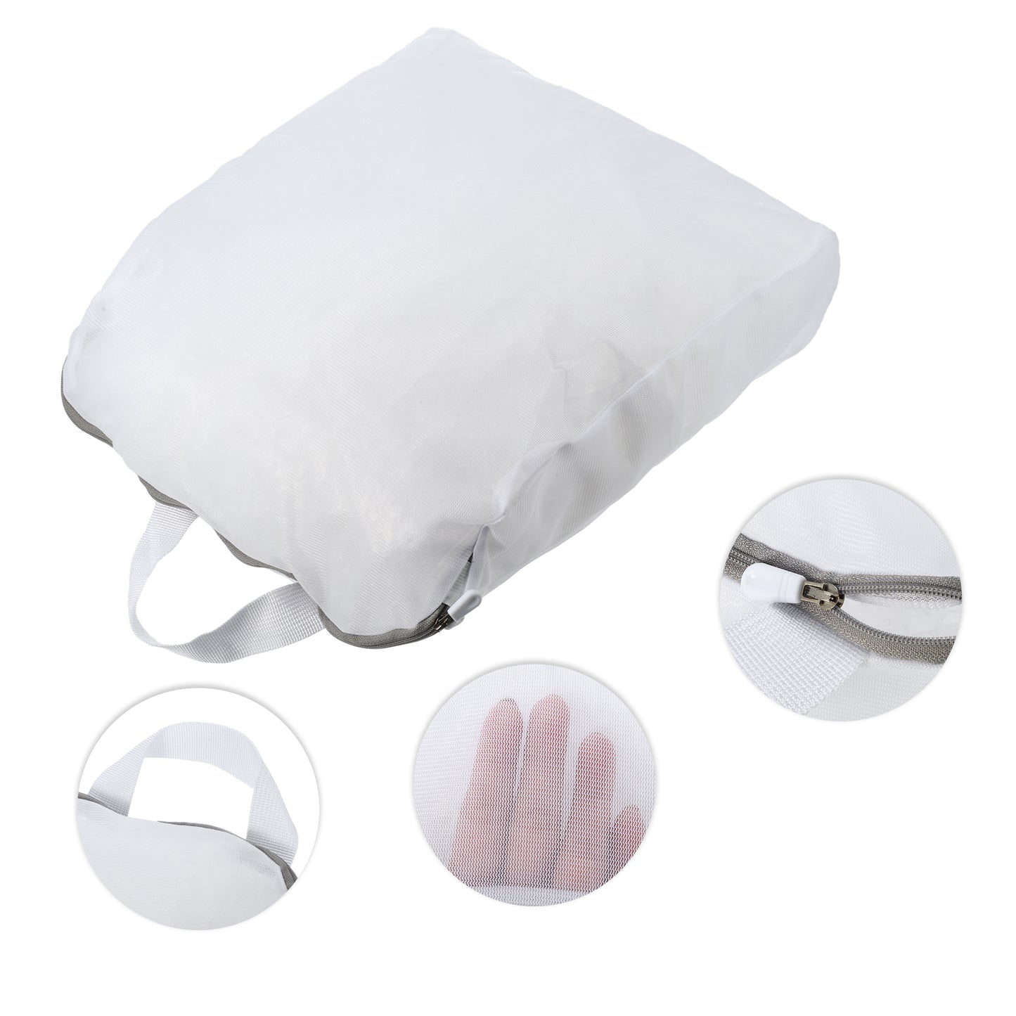 Portable Laundry Bag for Laundry Room 11.81"x3.15"x15.75" White Gray
