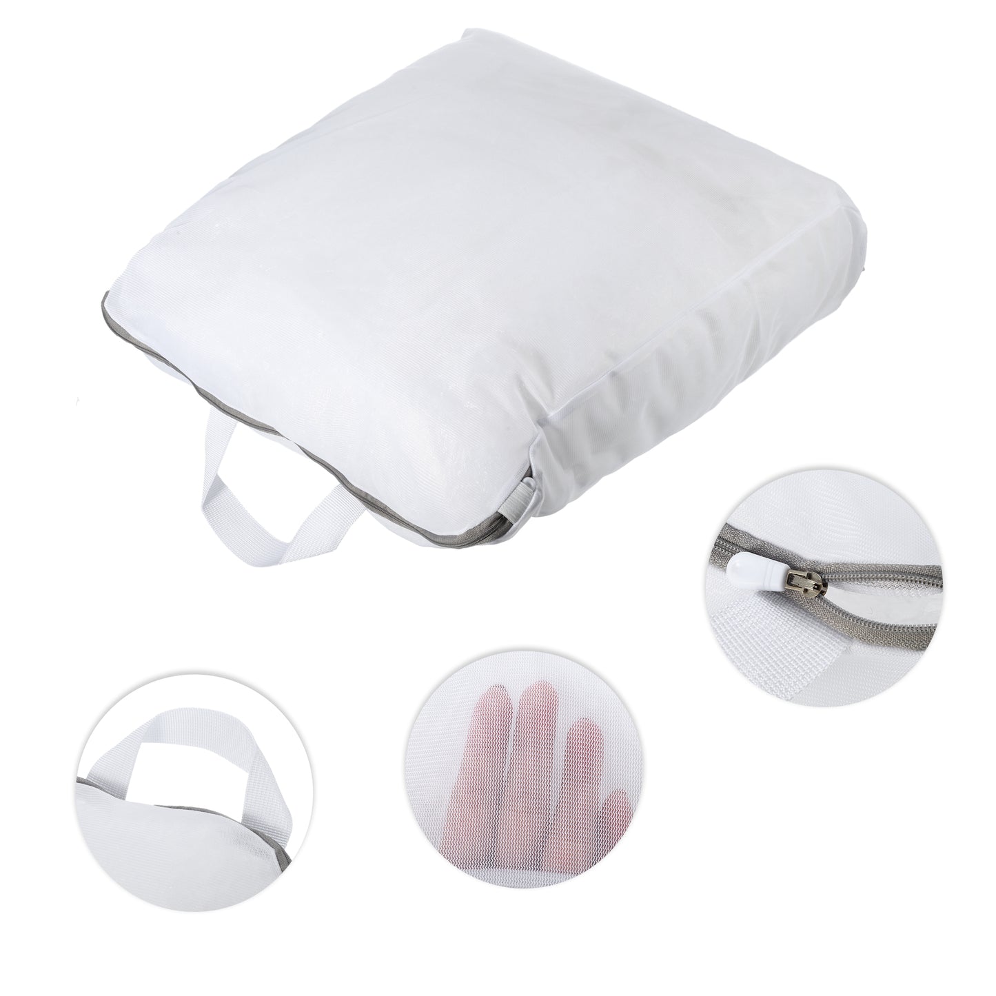 Portable Laundry Bag for Laundry Room 15.75"x3.94"x19.69" White Gray