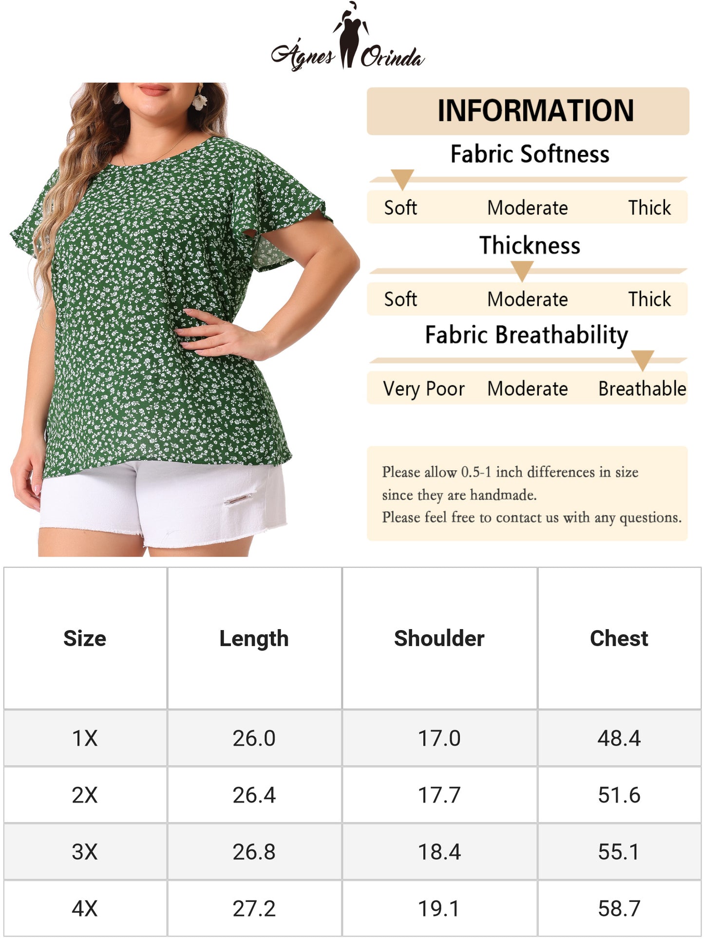 Women Plus Size Blouse Flare Sleeve Floral Print Peplum Top