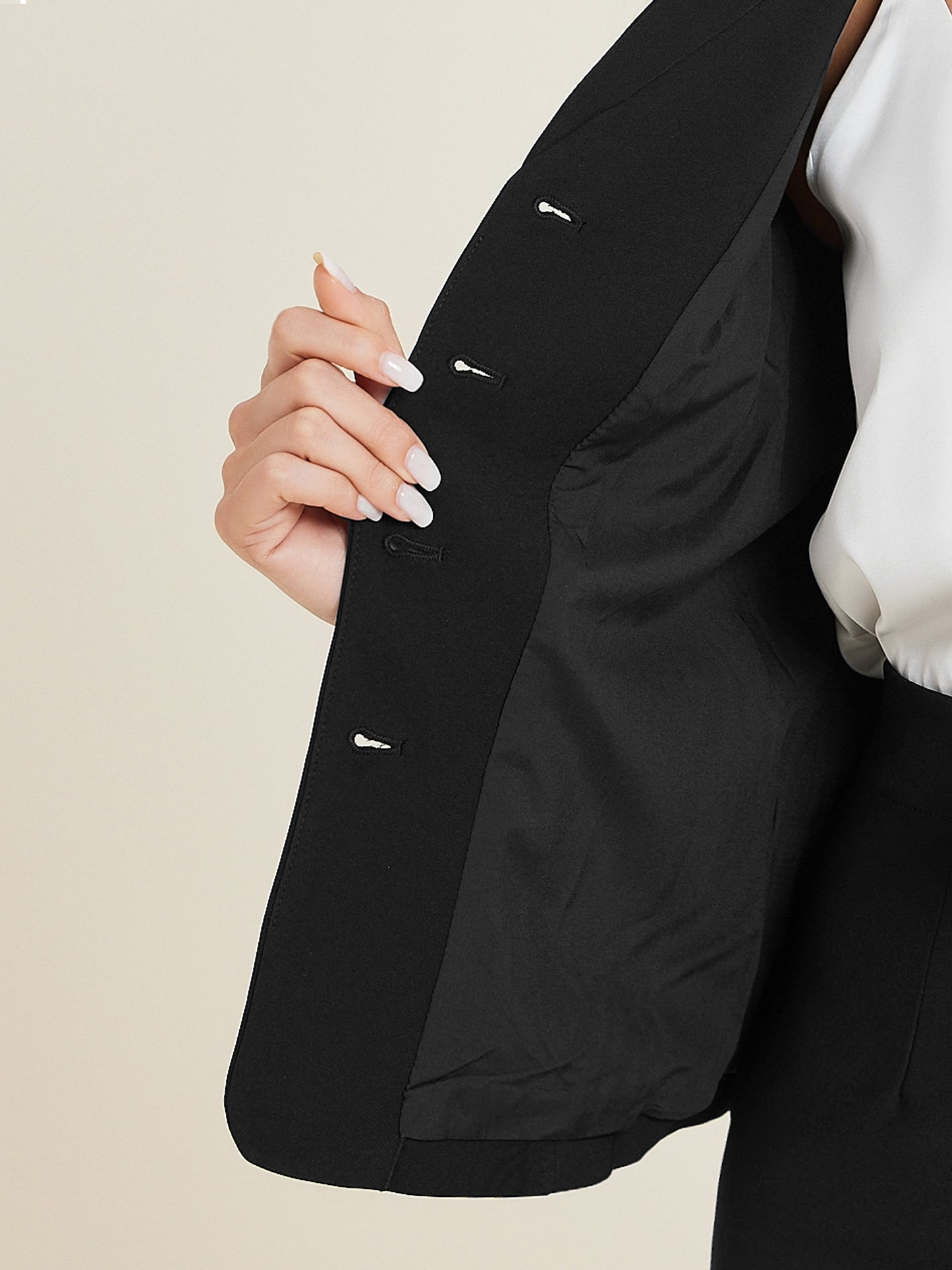 Women's 2 Piece Suit Skirt Set Notched Collar Casual Business Blazer Pencil Skirt